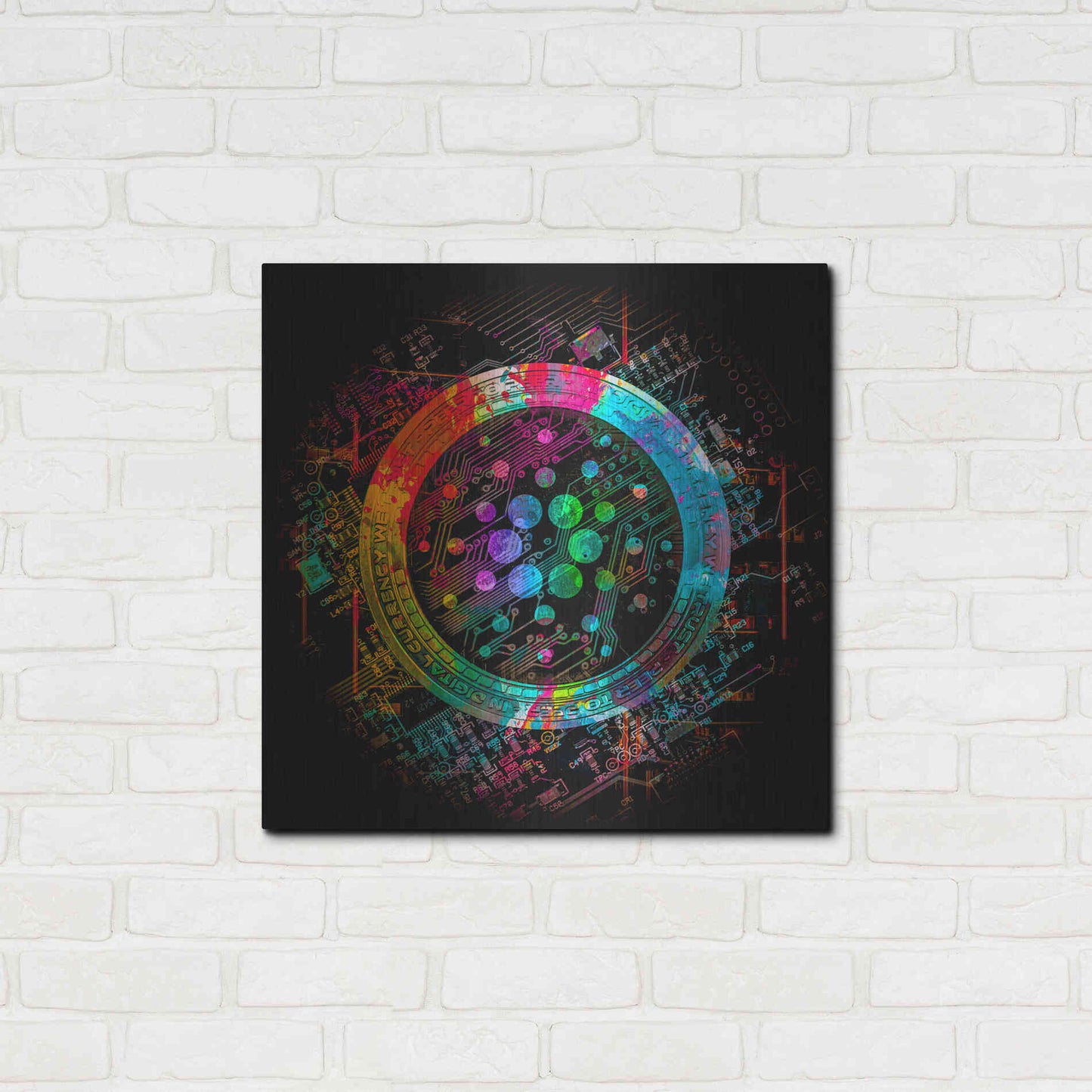 Luxe Metal Art 'Cardano Crypto Coin' Metal Wall Art,24x24