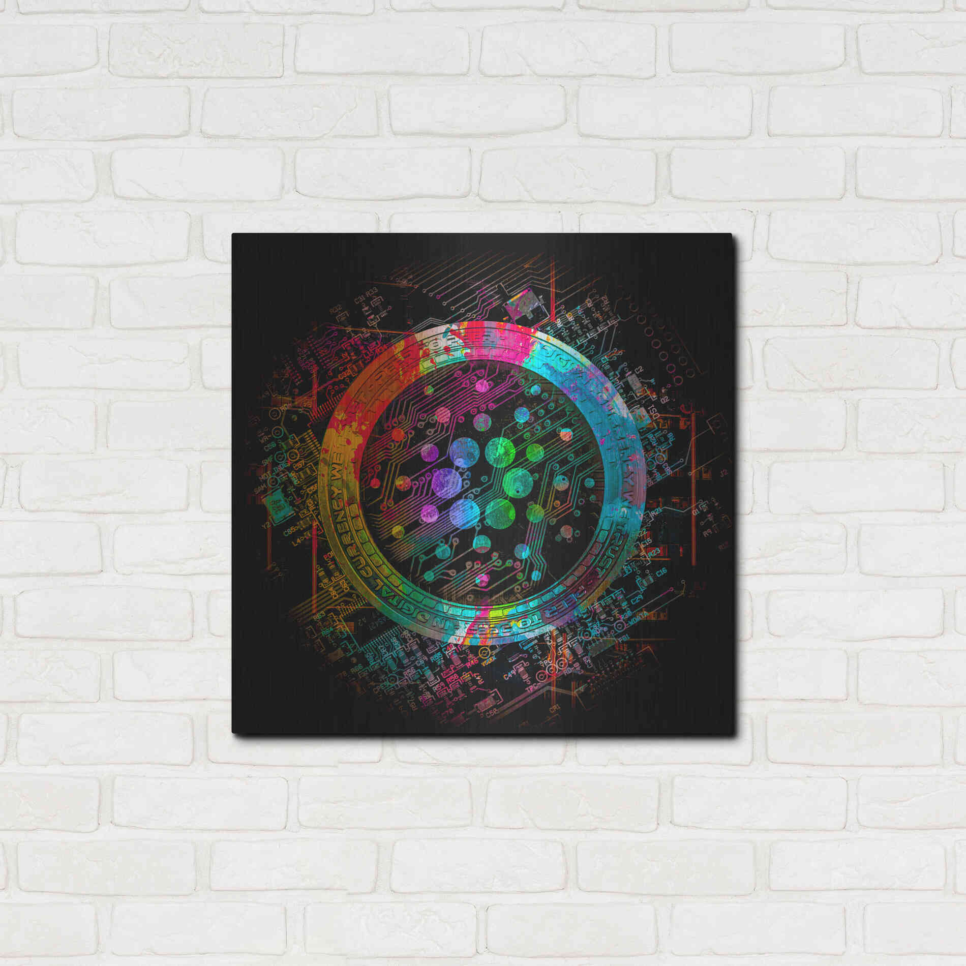 Luxe Metal Art 'Cardano Crypto Coin' Metal Wall Art,24x24
