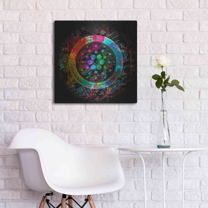 Luxe Metal Art 'Cardano Crypto Coin' Metal Wall Art,24x24