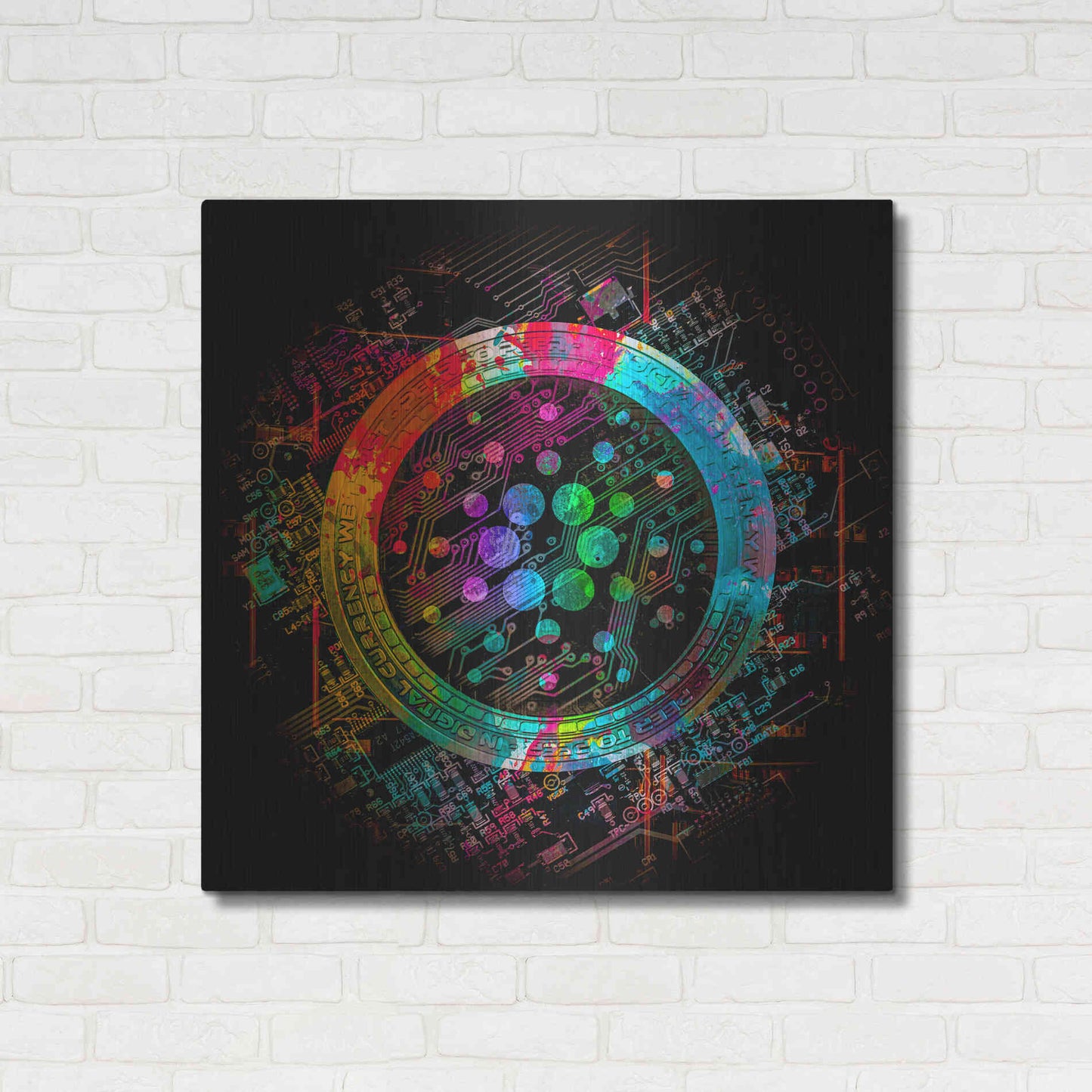 Luxe Metal Art 'Cardano Crypto Coin' Metal Wall Art,36x36