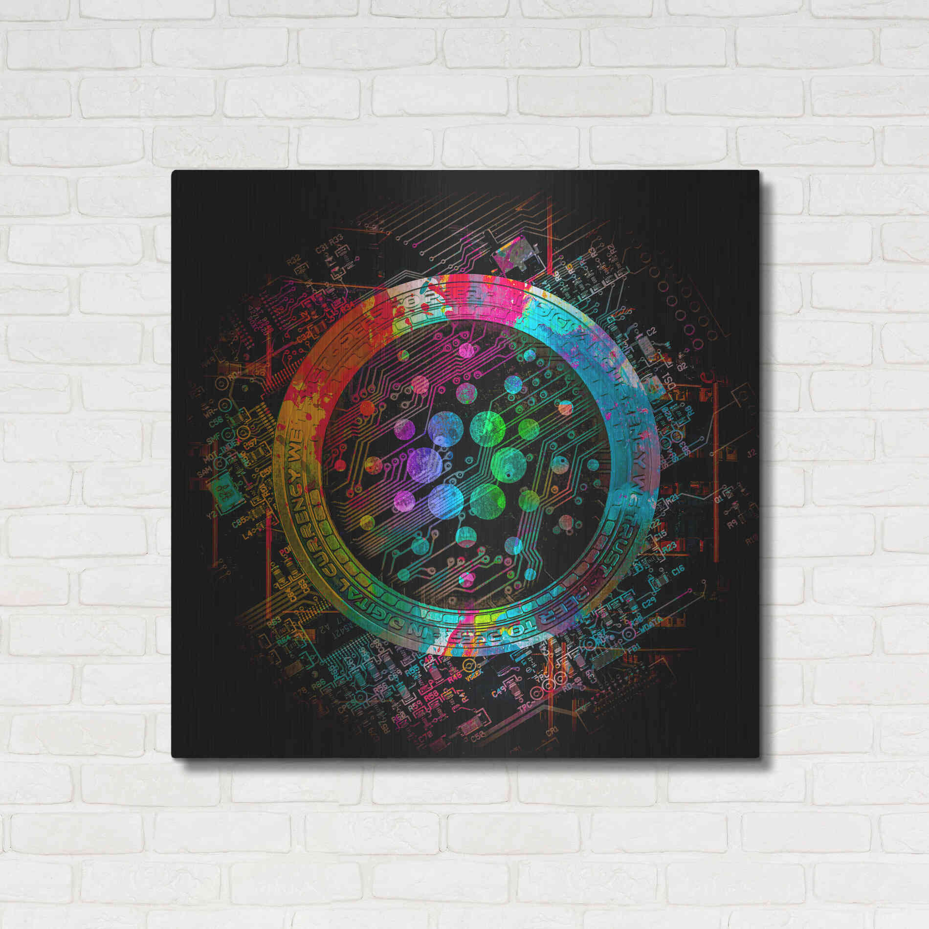 Luxe Metal Art 'Cardano Crypto Coin' Metal Wall Art,36x36