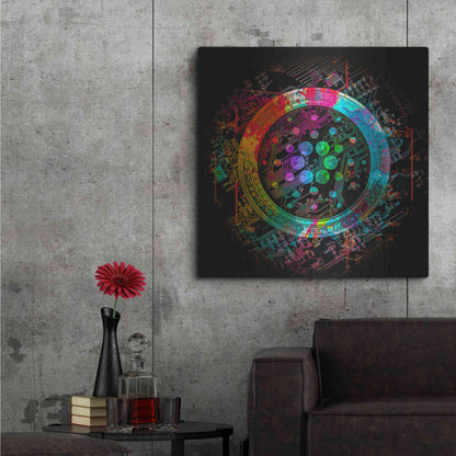 Luxe Metal Art 'Cardano Crypto Coin' Metal Wall Art,36x36
