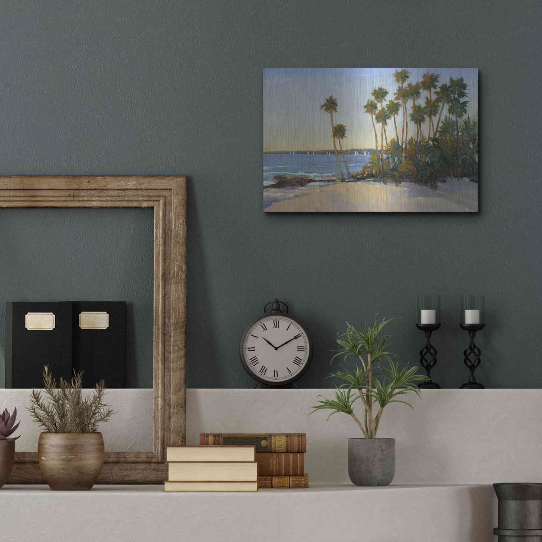 Luxe Metal Art 'Distant Shore I' by Tim O'Toole, Metal Wall Art,16x12