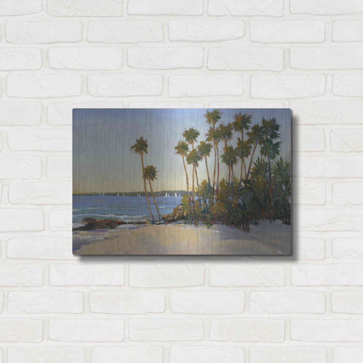 Luxe Metal Art 'Distant Shore I' by Tim O'Toole, Metal Wall Art,24x16