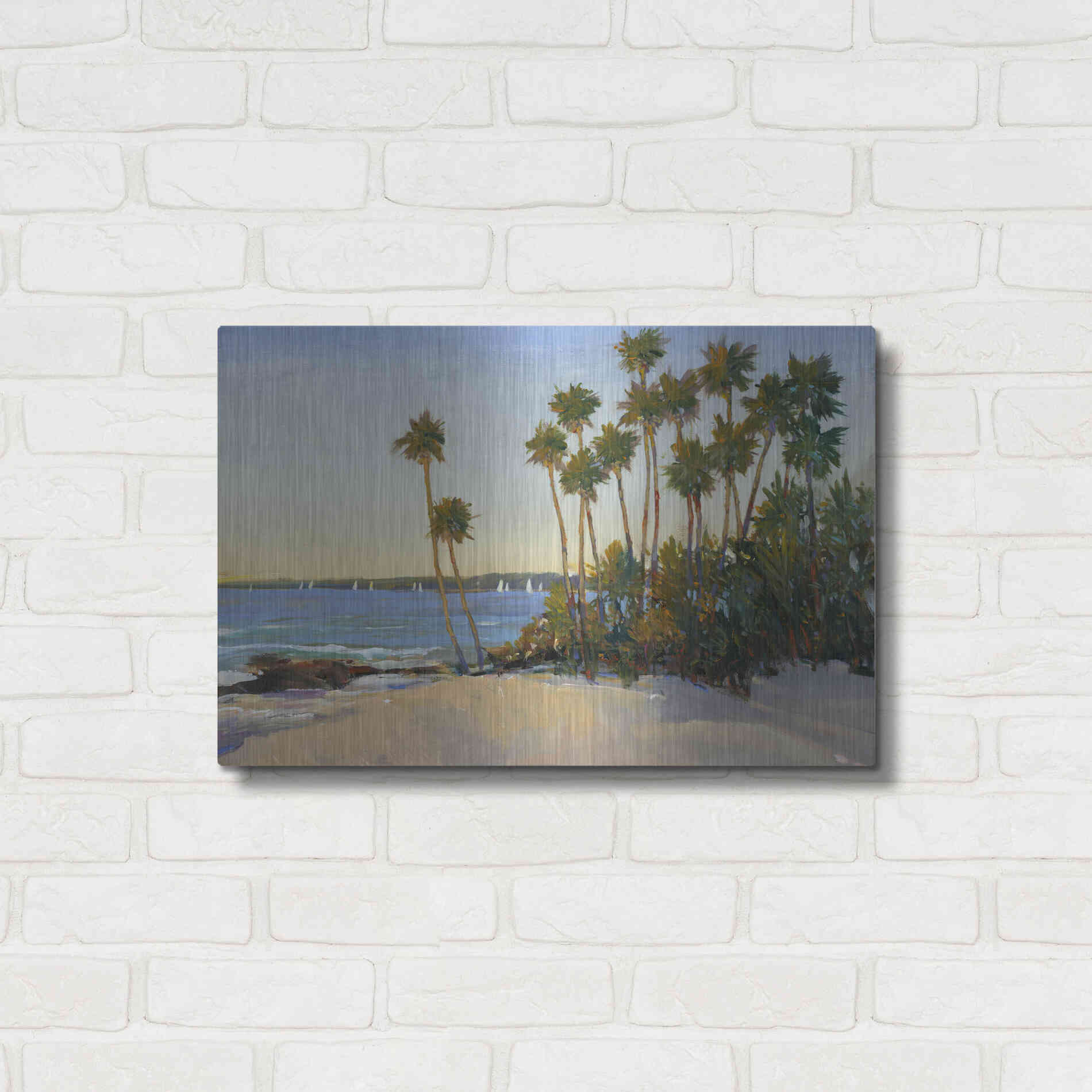 Luxe Metal Art 'Distant Shore I' by Tim O'Toole, Metal Wall Art,24x16