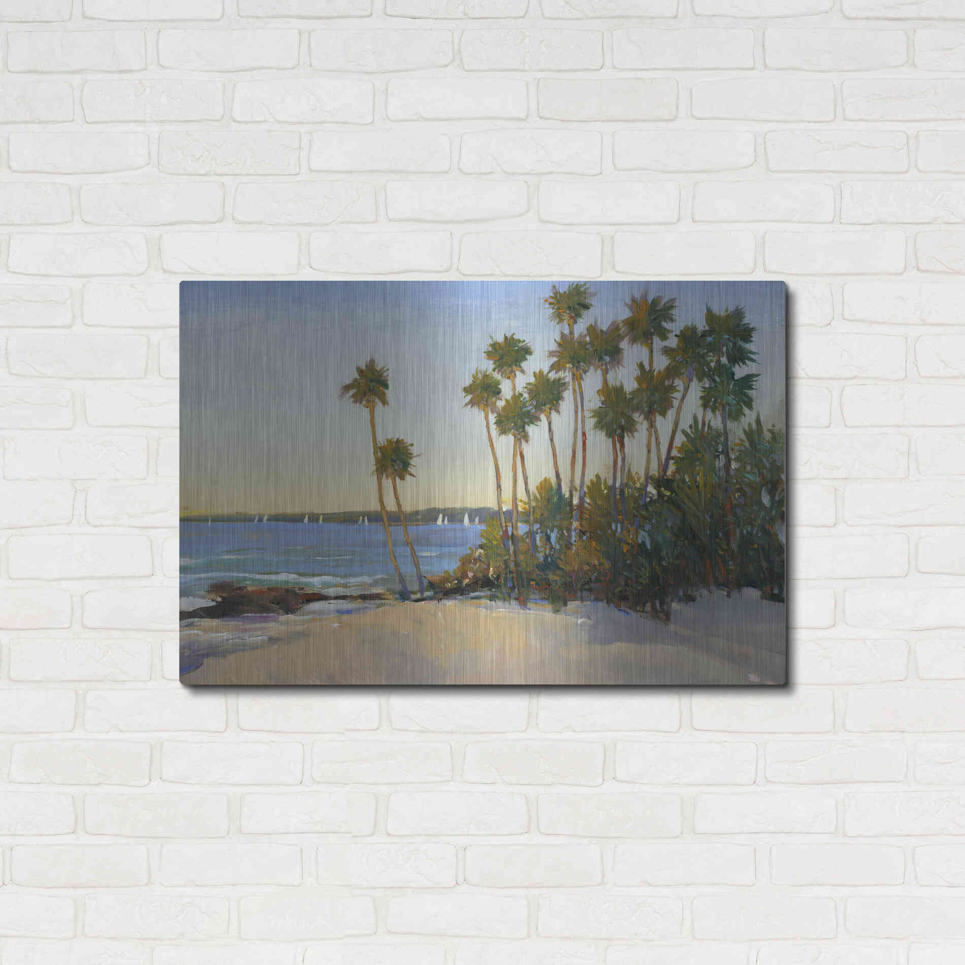 Luxe Metal Art 'Distant Shore I' by Tim O'Toole, Metal Wall Art,36x24