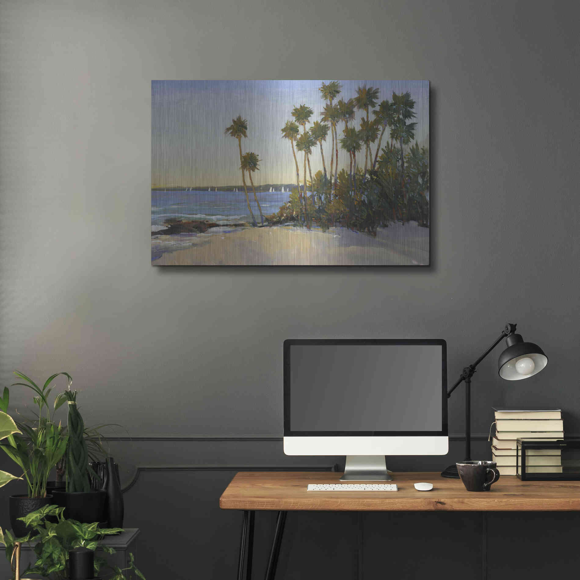 Luxe Metal Art 'Distant Shore I' by Tim O'Toole, Metal Wall Art,36x24