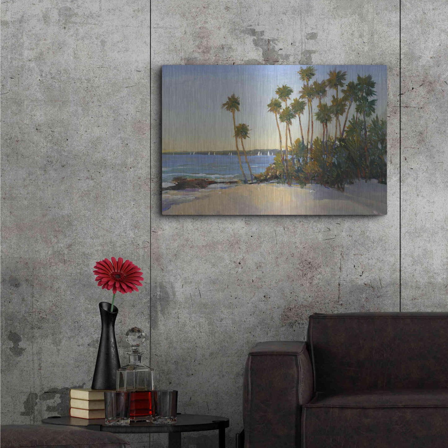 Luxe Metal Art 'Distant Shore I' by Tim O'Toole, Metal Wall Art,36x24