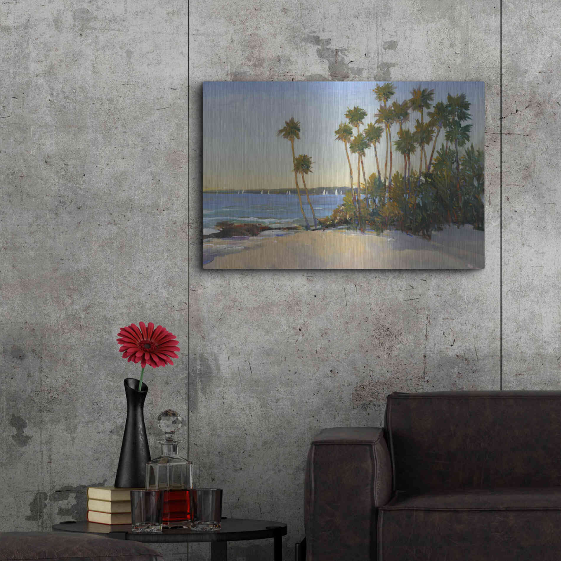Luxe Metal Art 'Distant Shore I' by Tim O'Toole, Metal Wall Art,36x24