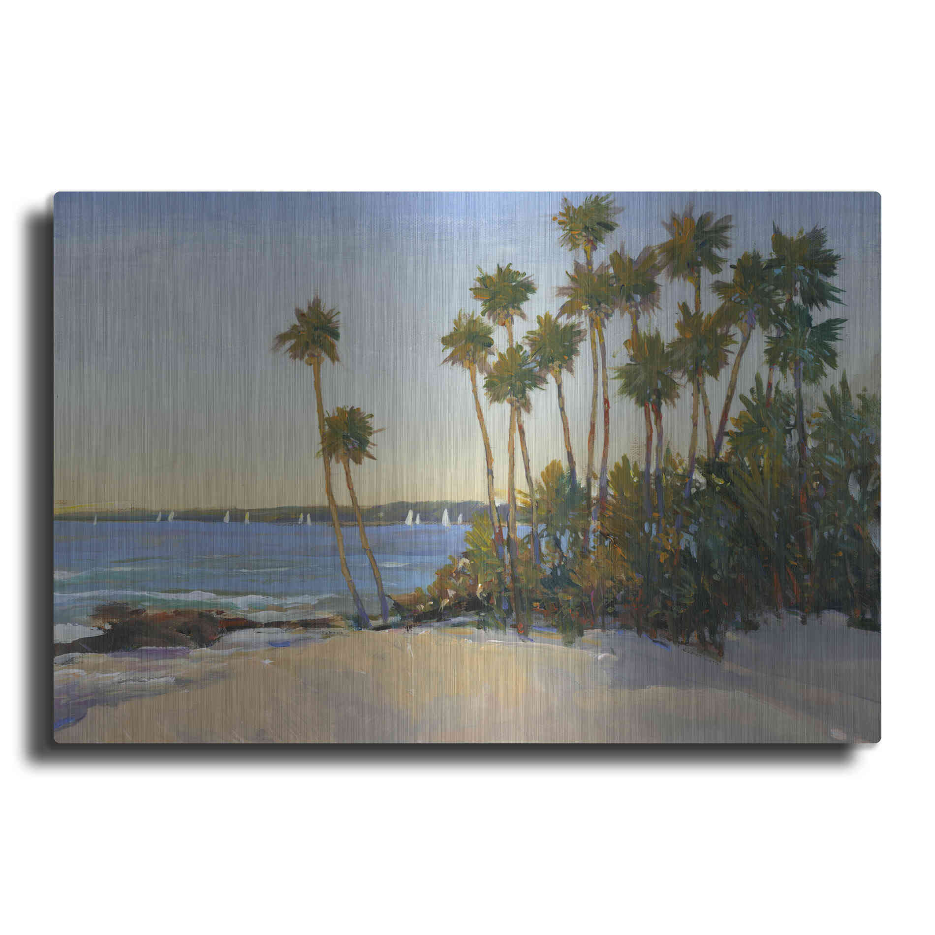 Luxe Metal Art 'Distant Shore I' by Tim O'Toole, Metal Wall Art