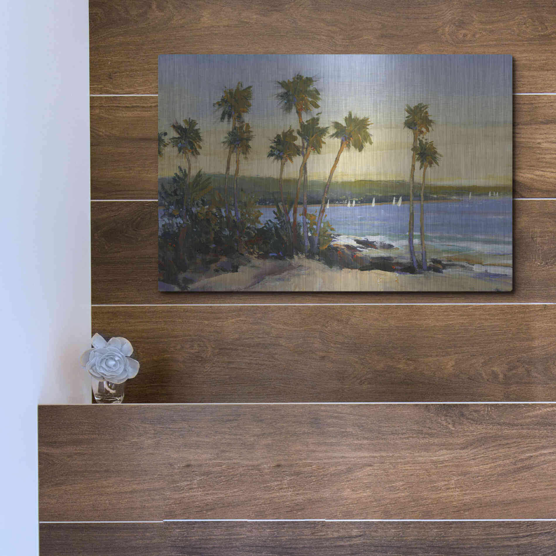 Luxe Metal Art 'Distant Shore II' by Tim O'Toole, Metal Wall Art,16x12