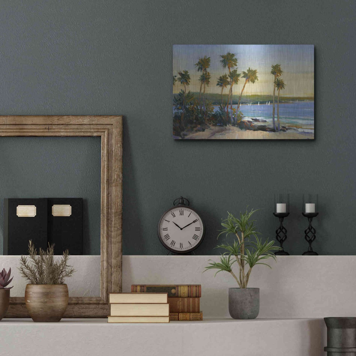 Luxe Metal Art 'Distant Shore II' by Tim O'Toole, Metal Wall Art,16x12