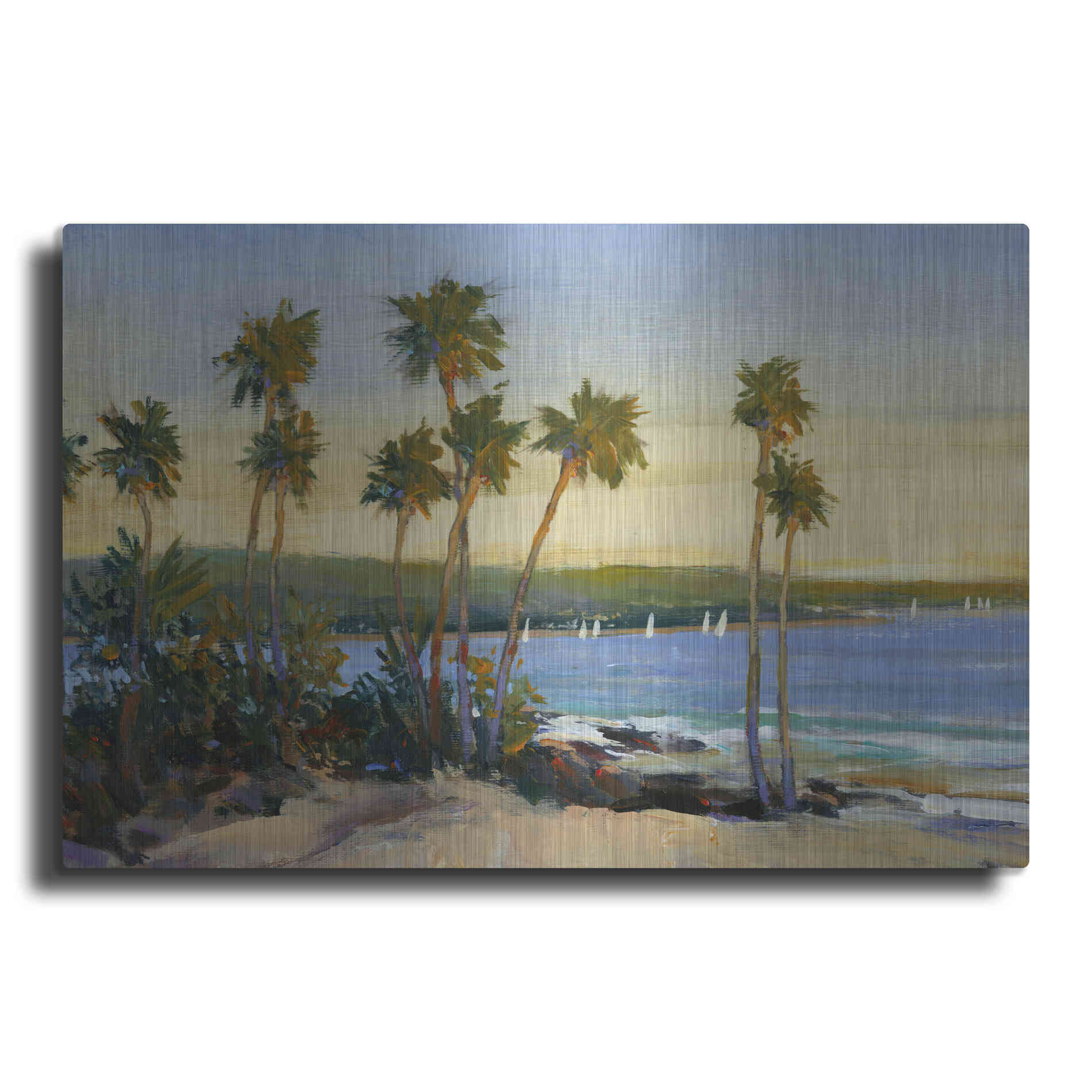 Luxe Metal Art 'Distant Shore II' by Tim O'Toole, Metal Wall Art