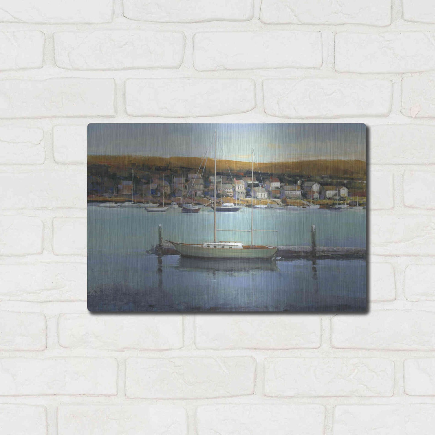 Luxe Metal Art 'Harbor View II' by Tim O'Toole, Metal Wall Art,16x12