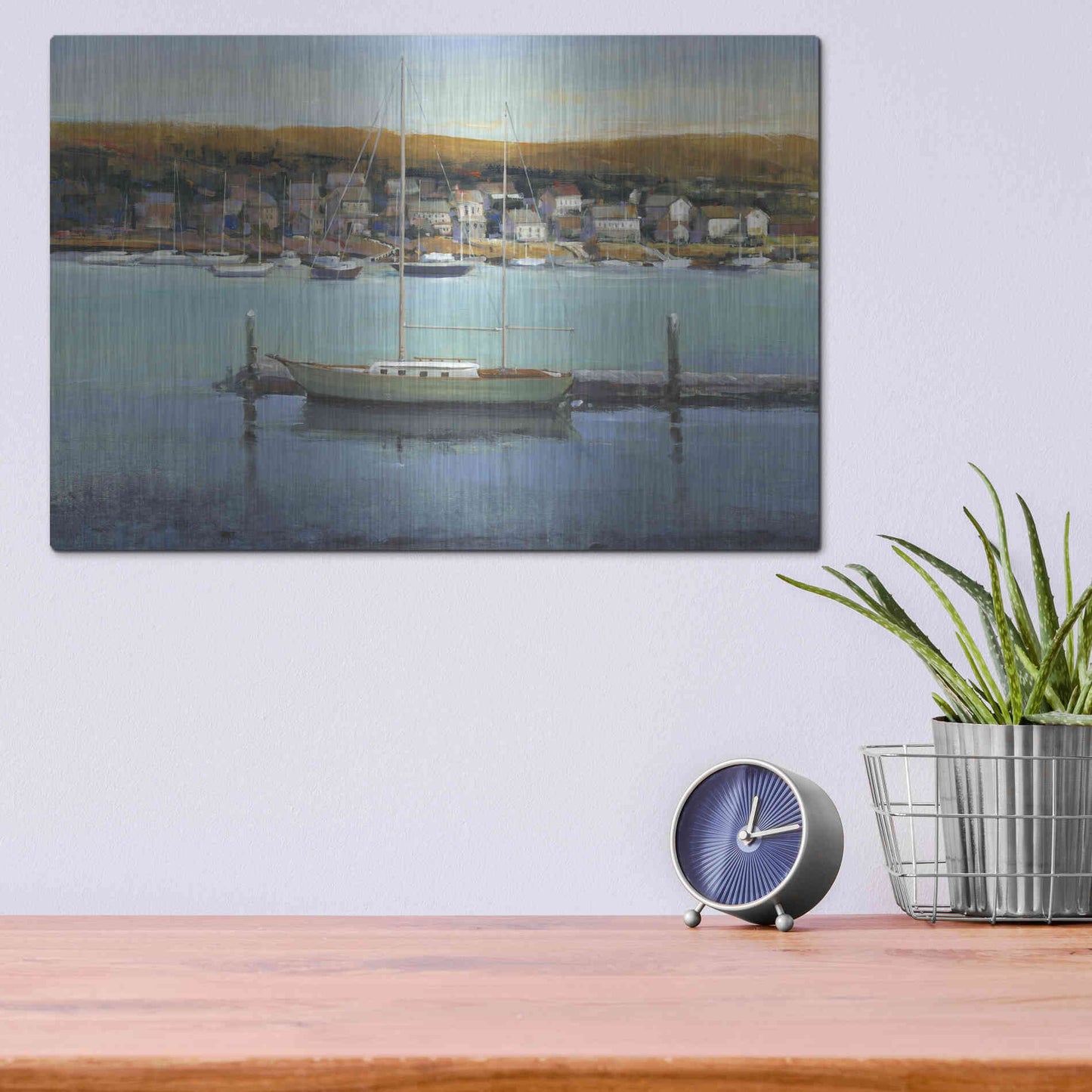 Luxe Metal Art 'Harbor View II' by Tim O'Toole, Metal Wall Art,16x12