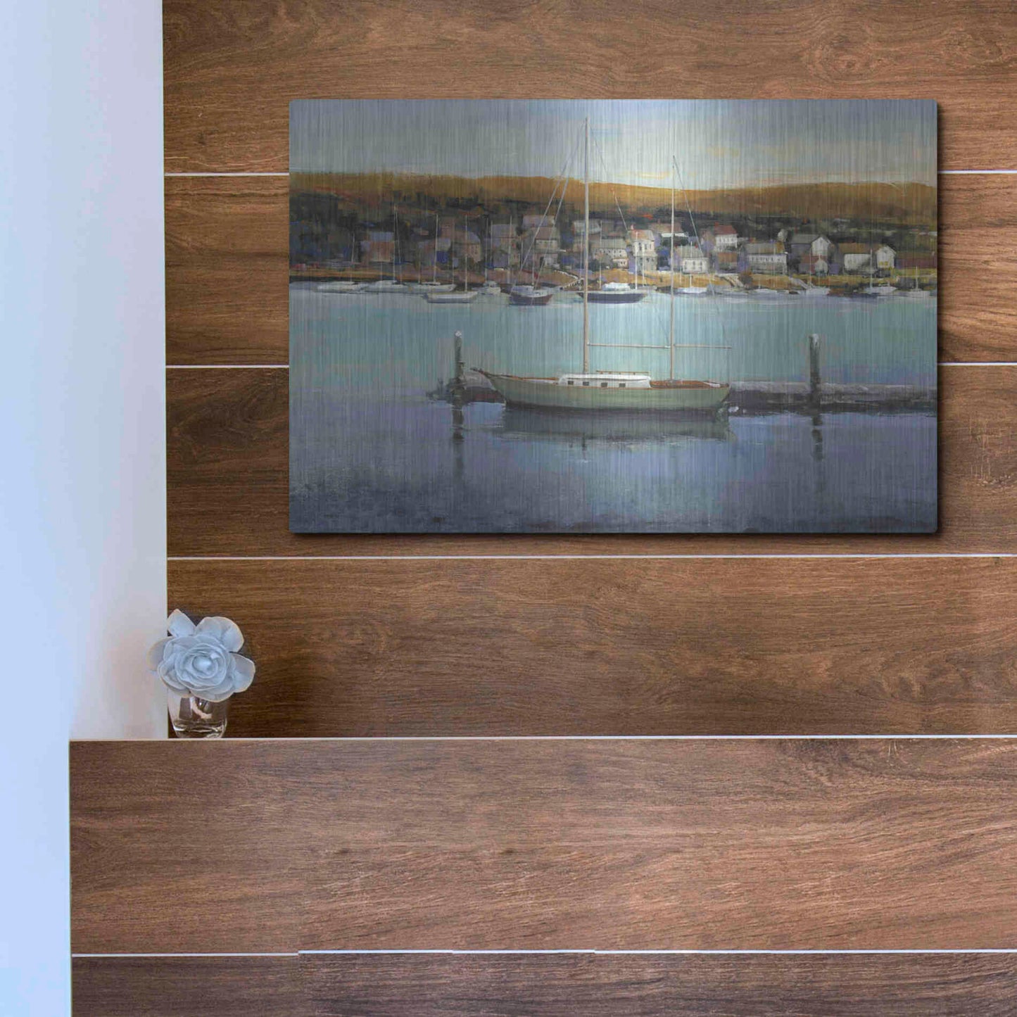 Luxe Metal Art 'Harbor View II' by Tim O'Toole, Metal Wall Art,16x12