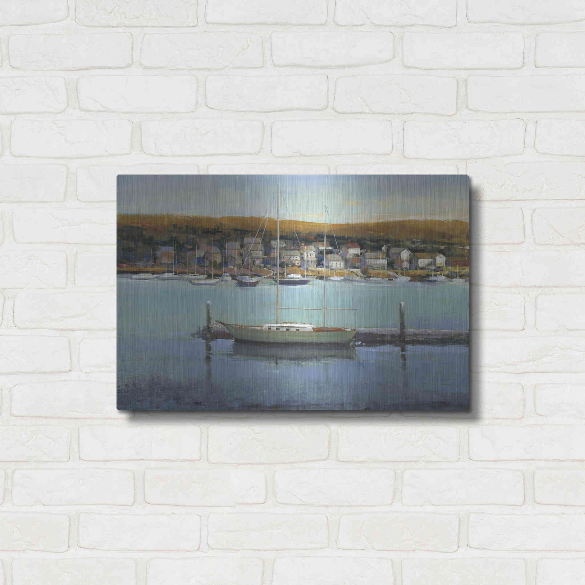 Luxe Metal Art 'Harbor View II' by Tim O'Toole, Metal Wall Art,24x16