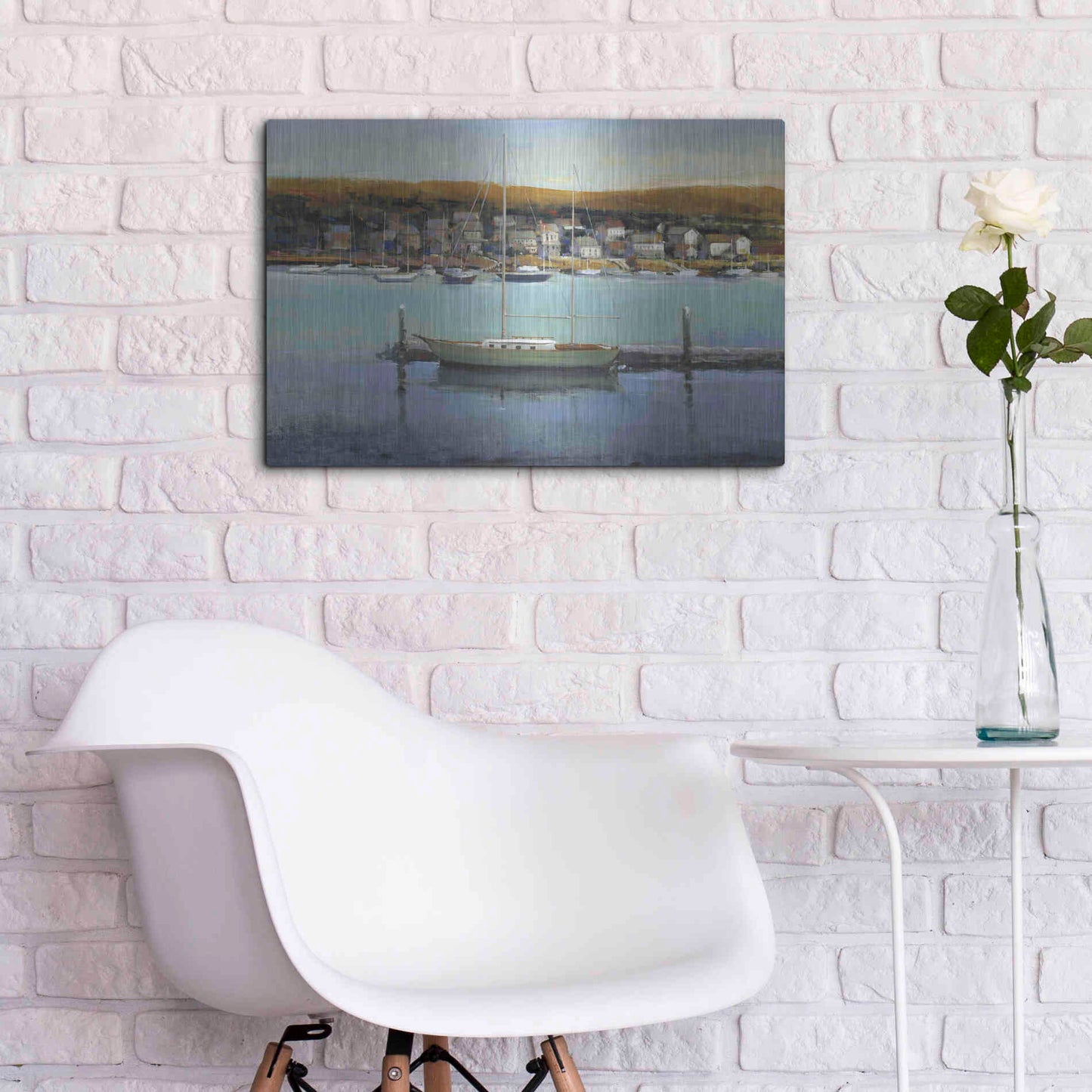 Luxe Metal Art 'Harbor View II' by Tim O'Toole, Metal Wall Art,24x16