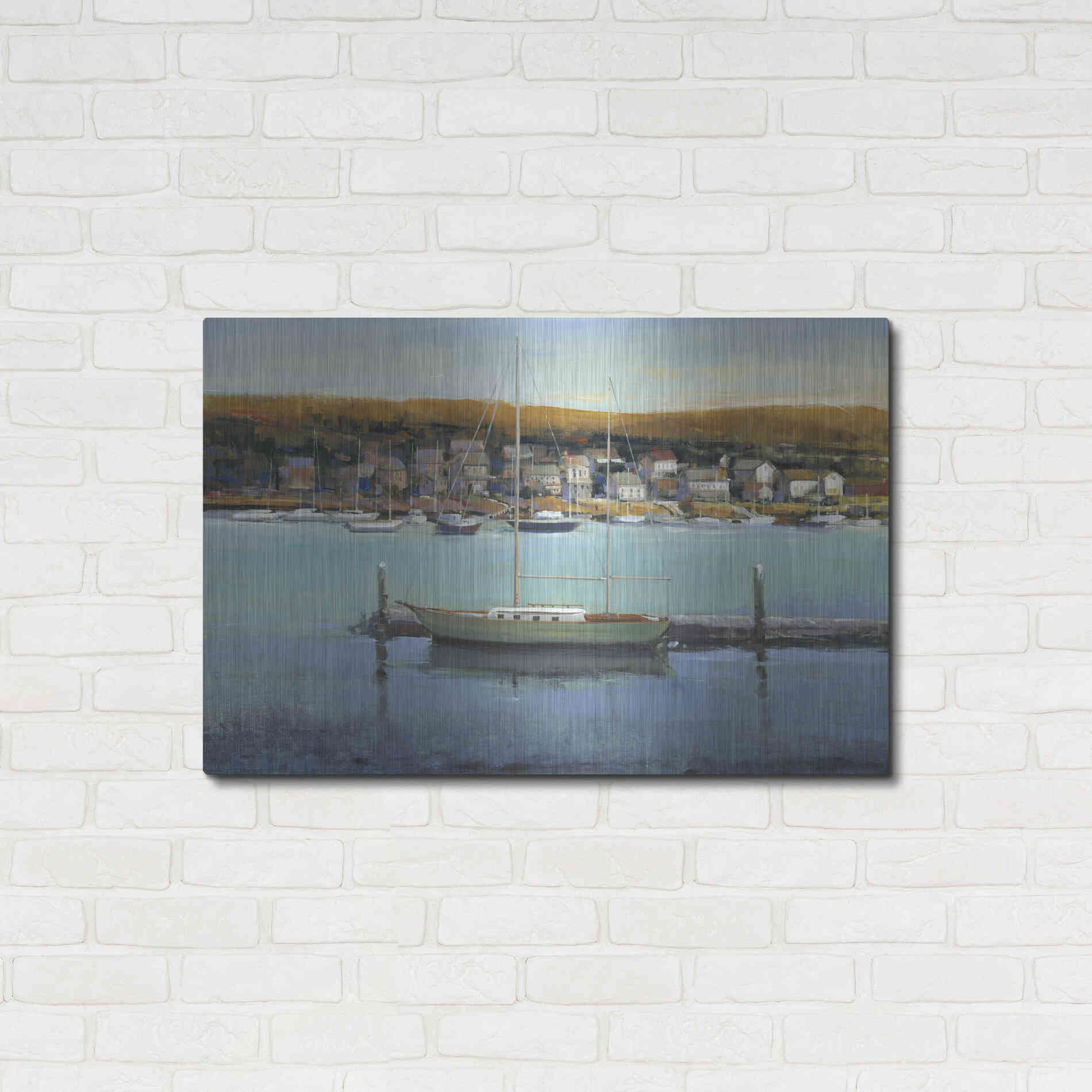Luxe Metal Art 'Harbor View II' by Tim O'Toole, Metal Wall Art,36x24