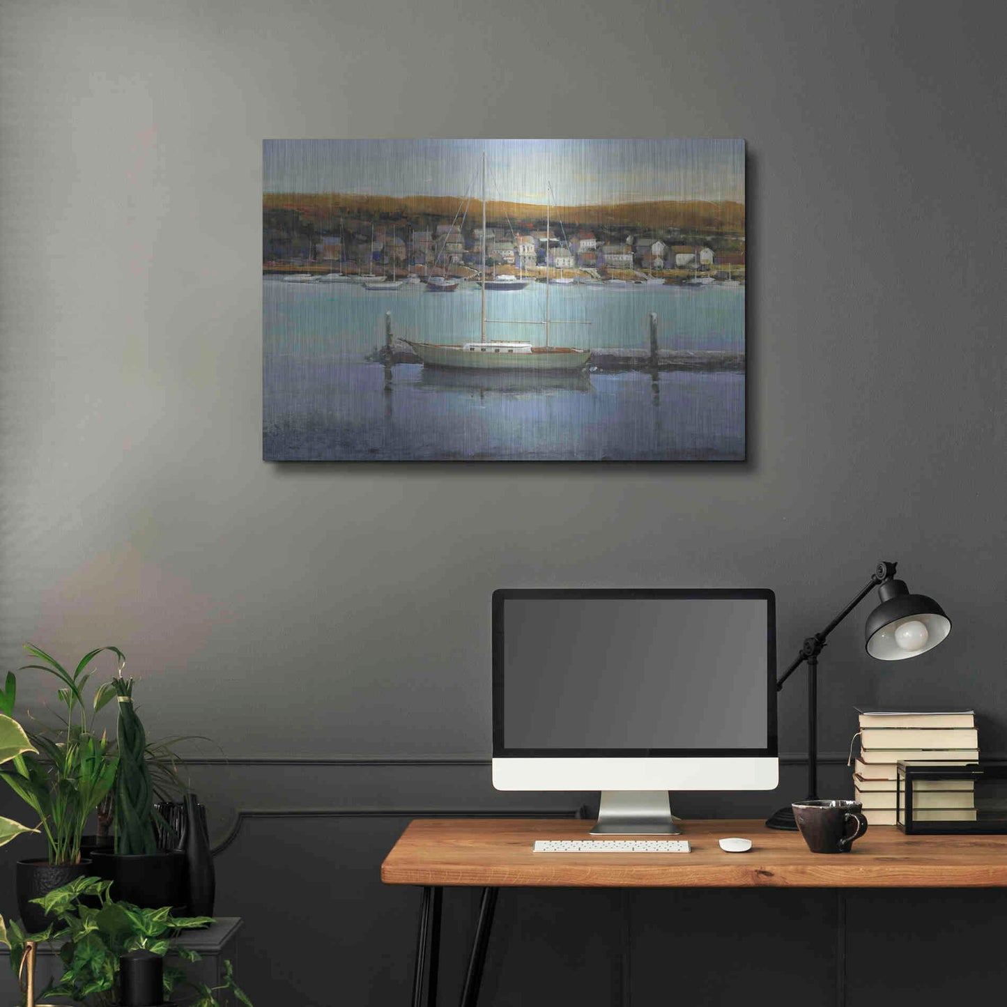 Luxe Metal Art 'Harbor View II' by Tim O'Toole, Metal Wall Art,36x24