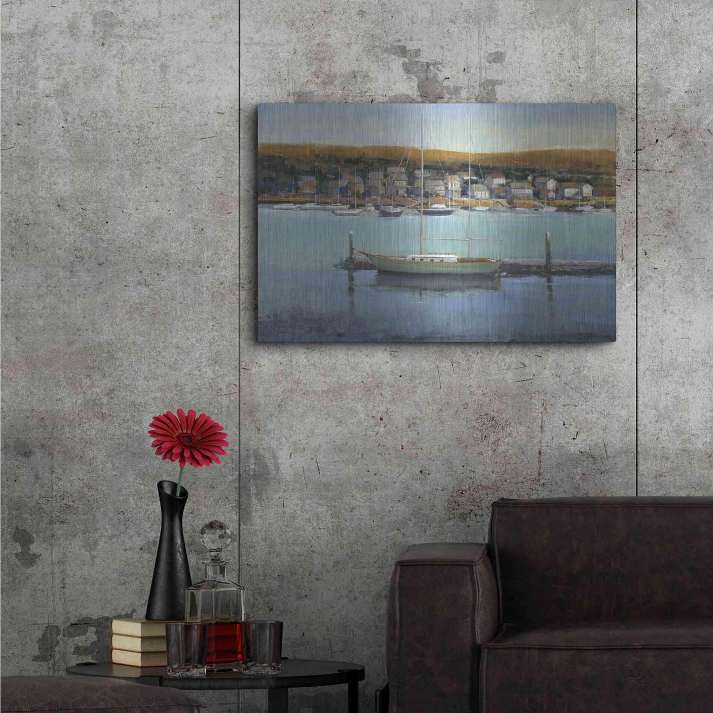 Luxe Metal Art 'Harbor View II' by Tim O'Toole, Metal Wall Art,36x24