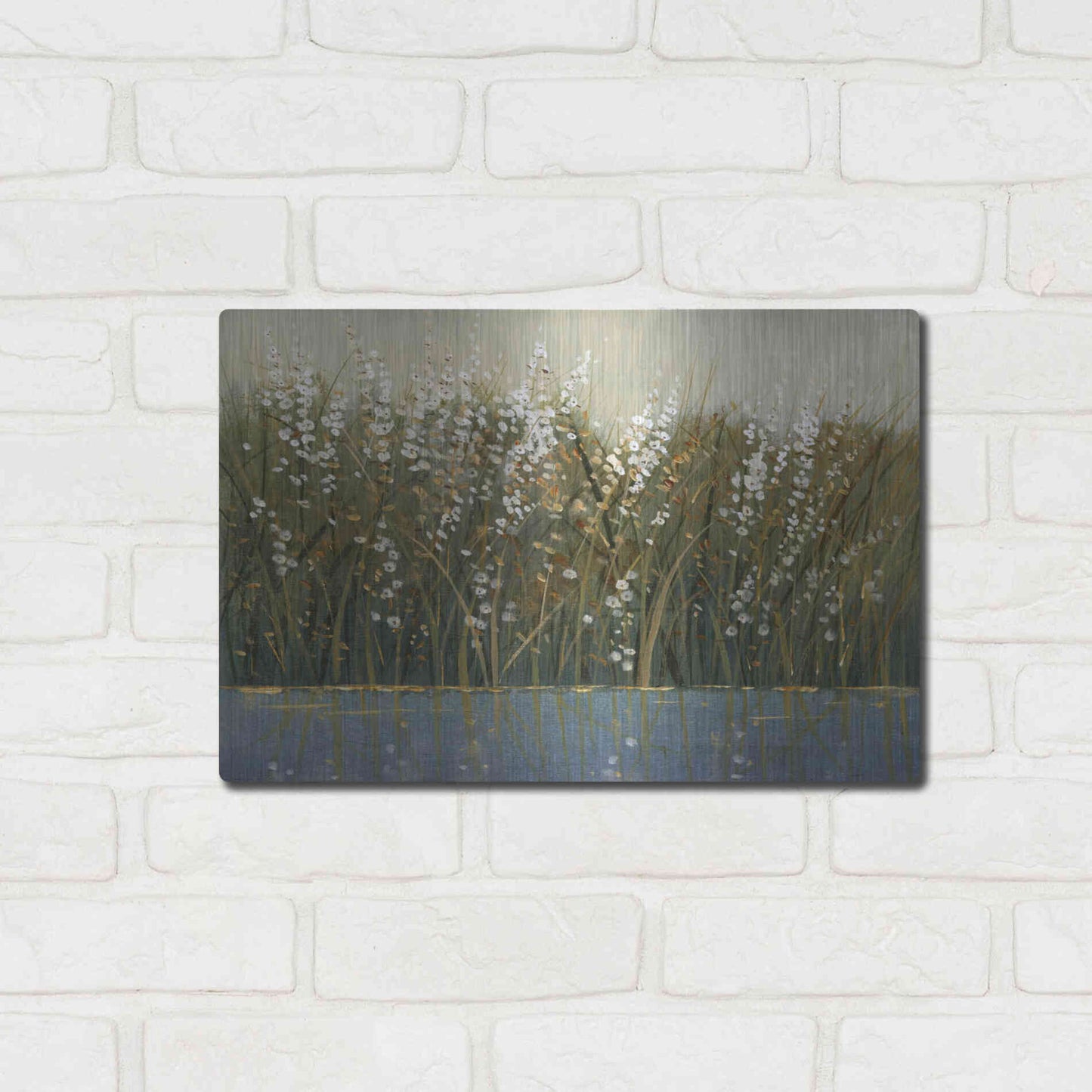 Luxe Metal Art 'By the Tall Grass I' by Tim O'Toole, Metal Wall Art,16x12