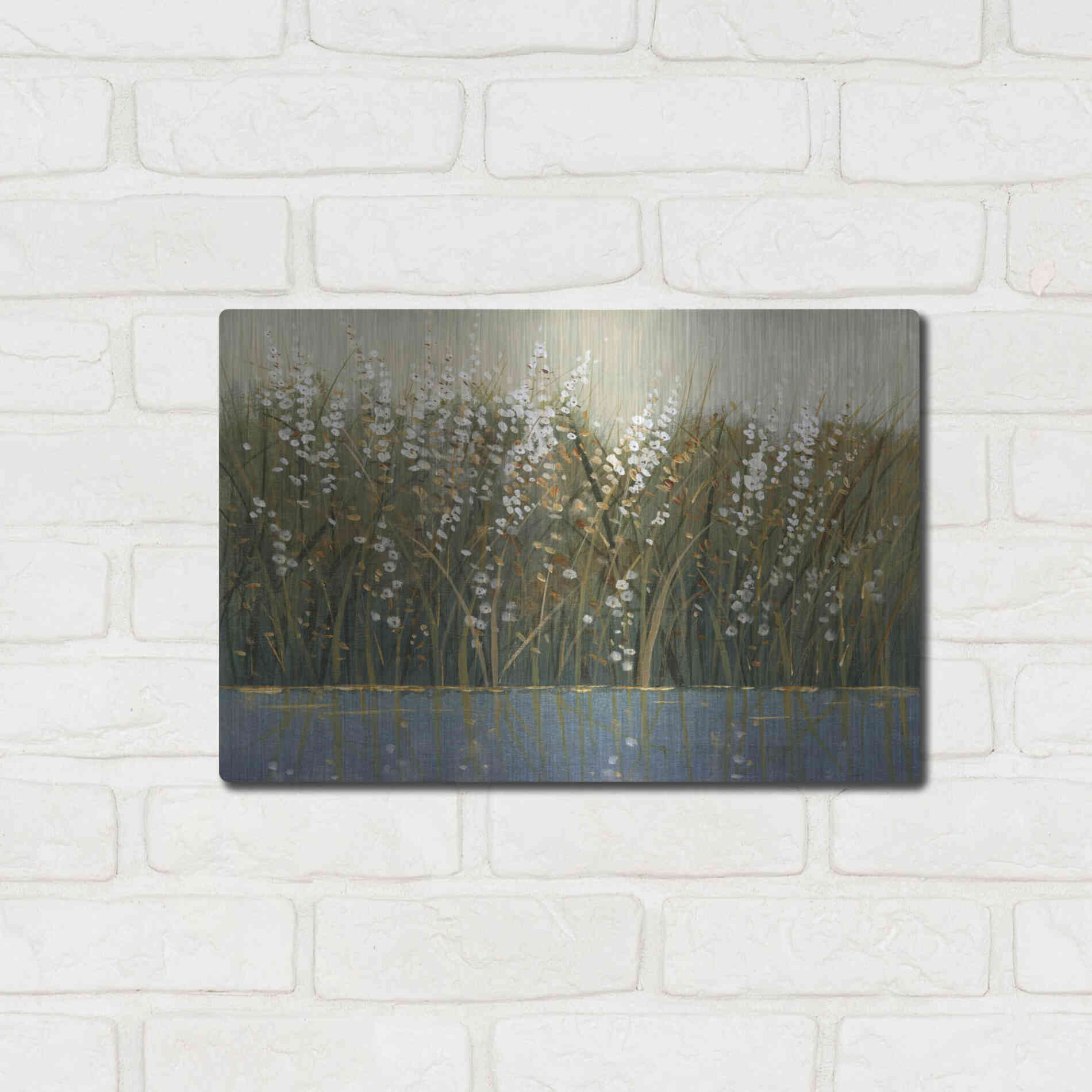 Luxe Metal Art 'By the Tall Grass I' by Tim O'Toole, Metal Wall Art,16x12