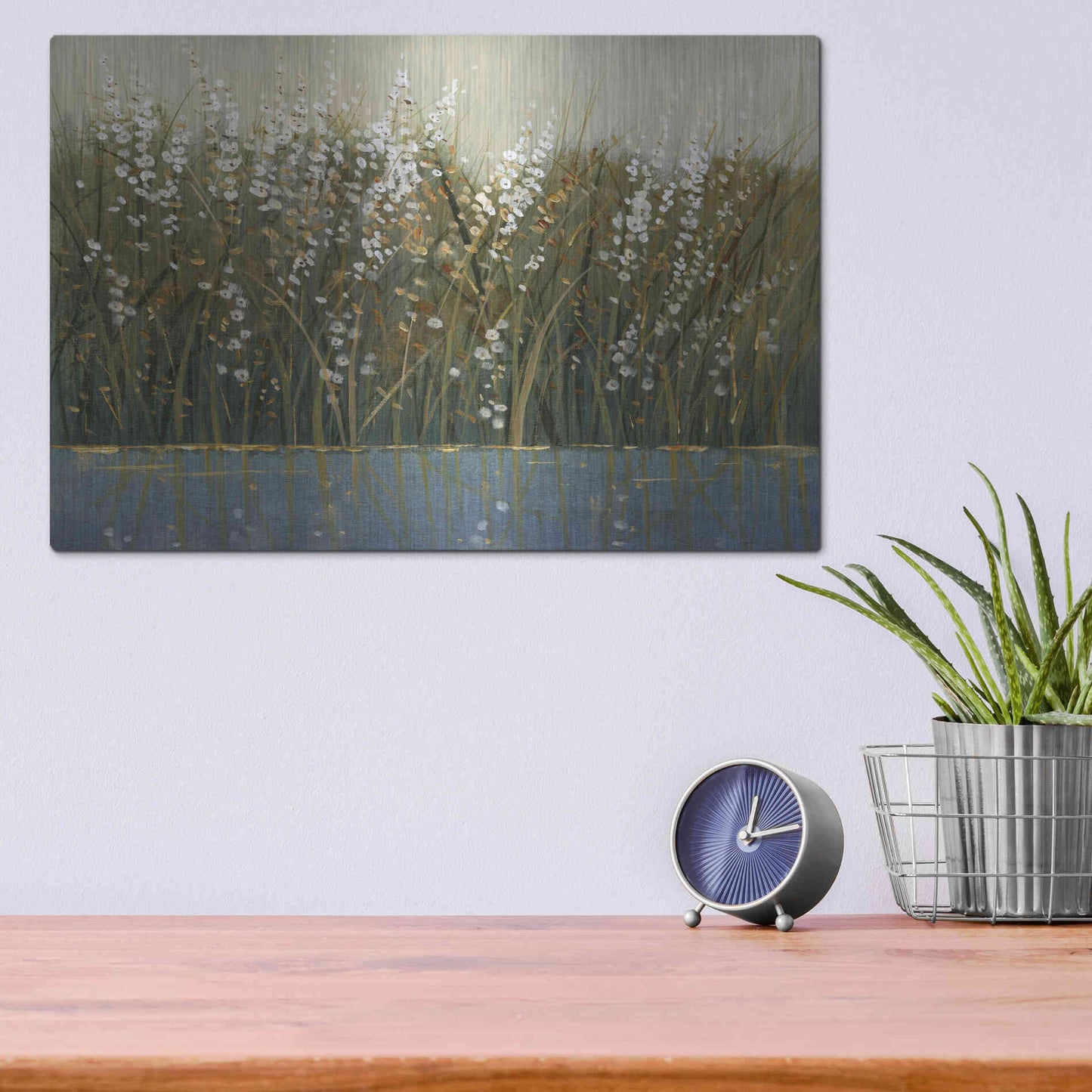 Luxe Metal Art 'By the Tall Grass I' by Tim O'Toole, Metal Wall Art,16x12