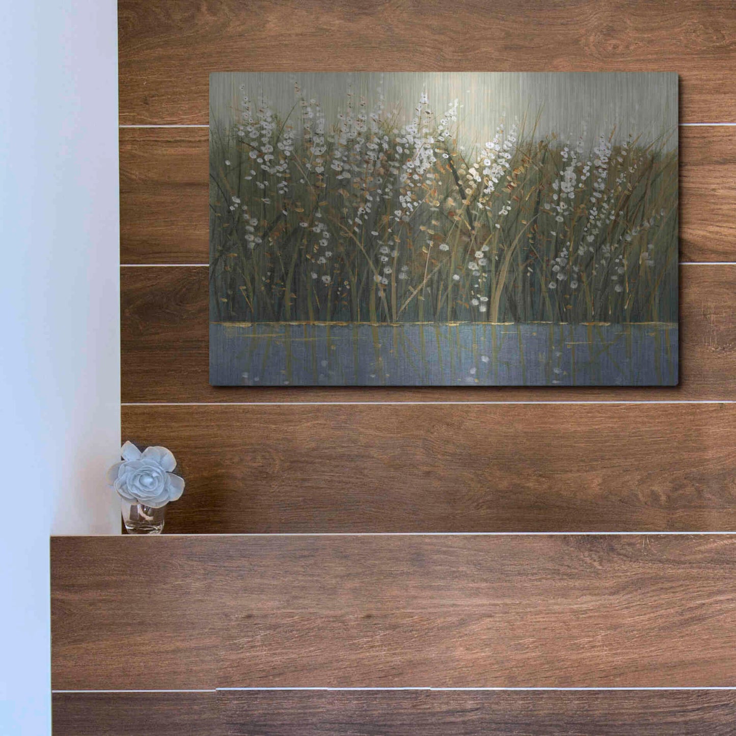 Luxe Metal Art 'By the Tall Grass I' by Tim O'Toole, Metal Wall Art,16x12