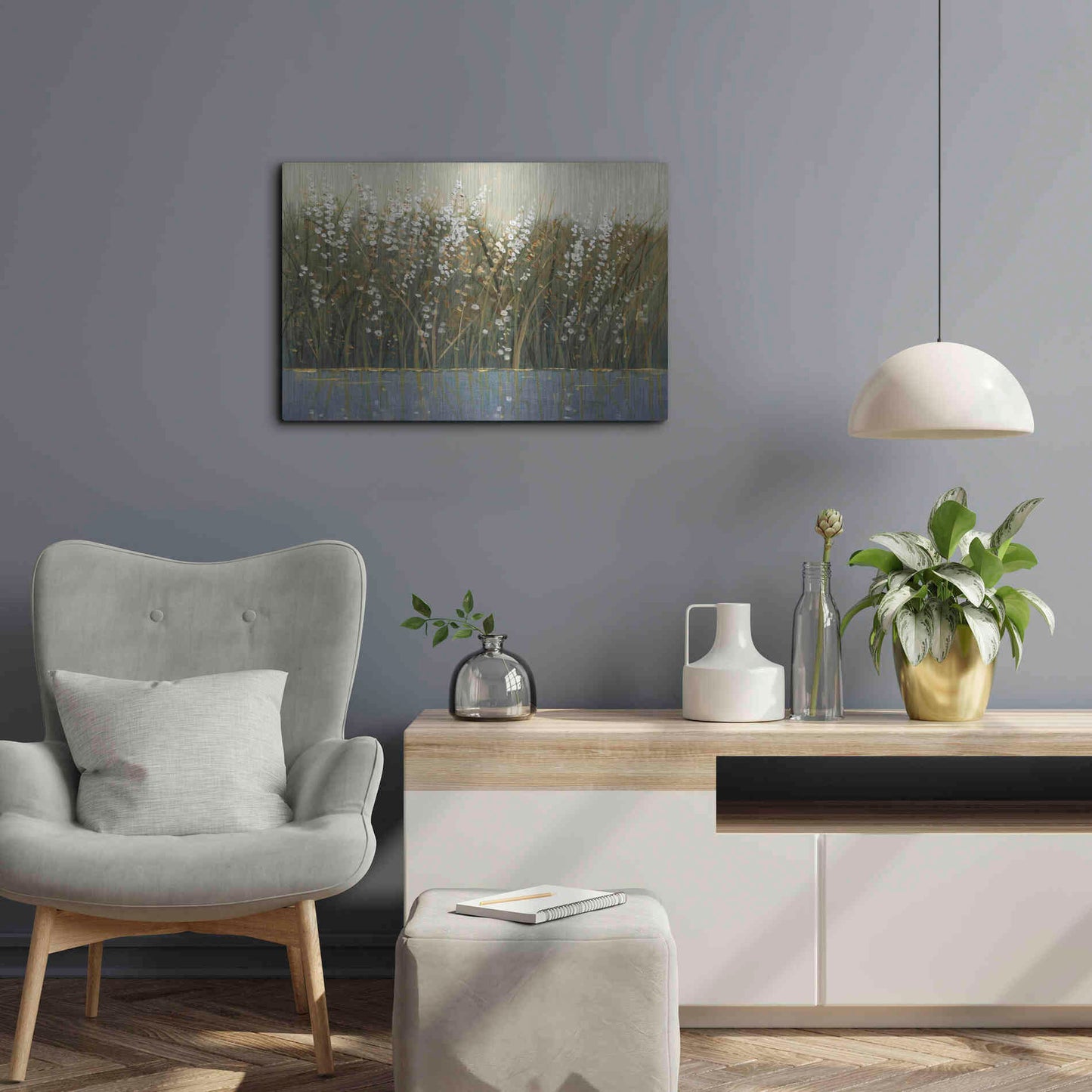 Luxe Metal Art 'By the Tall Grass I' by Tim O'Toole, Metal Wall Art,24x16