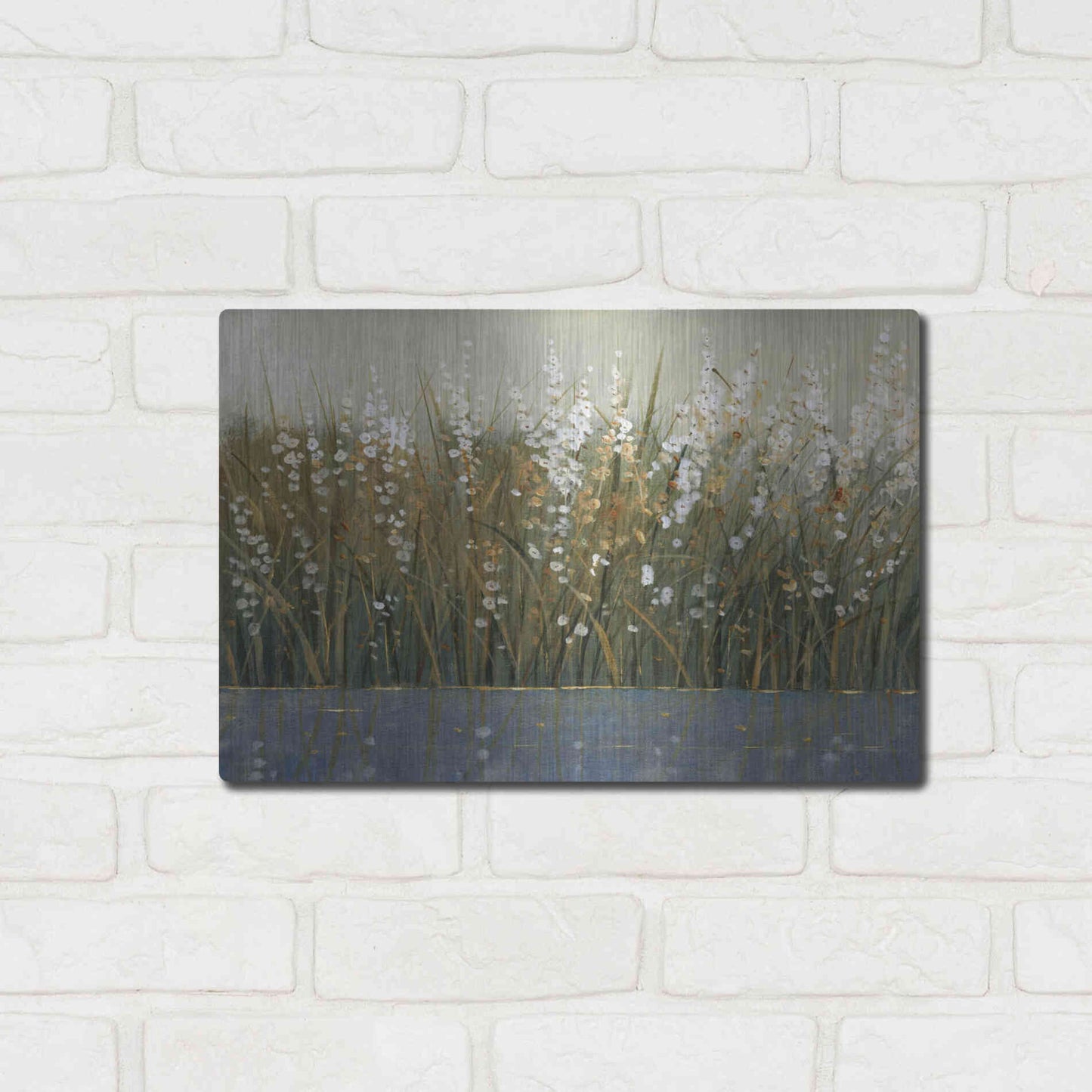 Luxe Metal Art 'By the Tall Grass II' by Tim O'Toole, Metal Wall Art,16x12