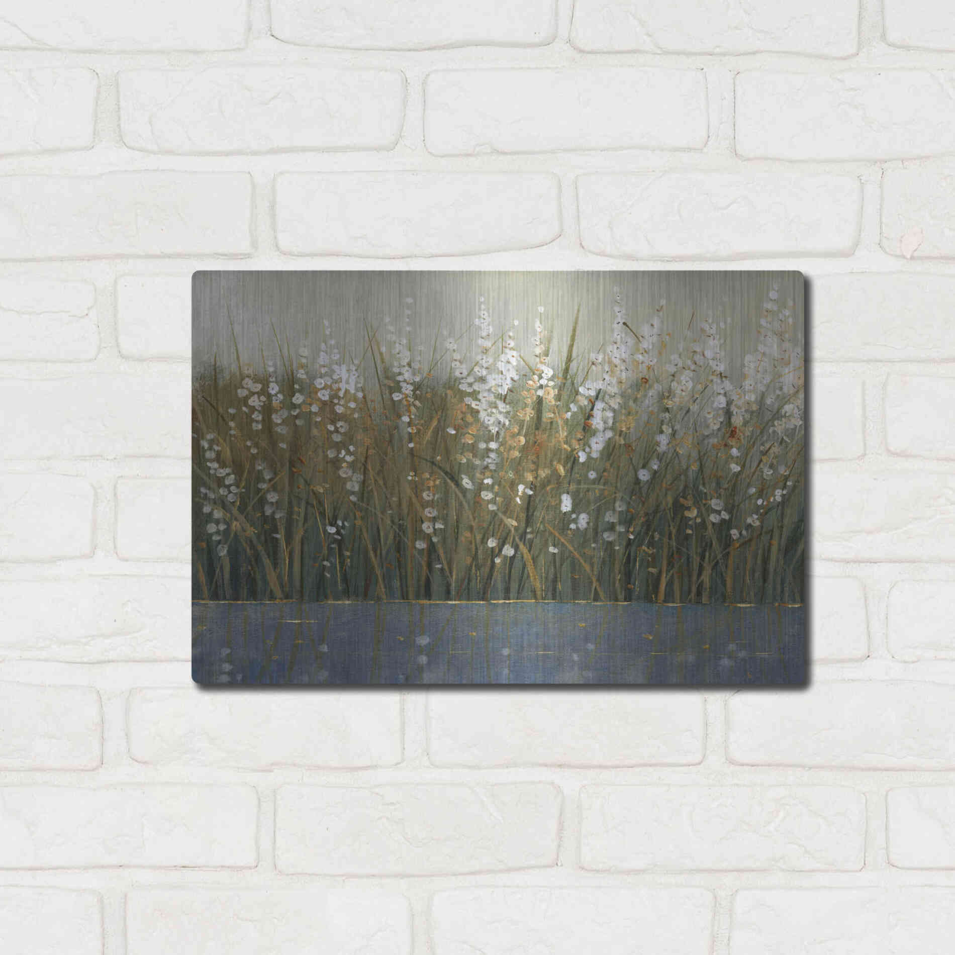 Luxe Metal Art 'By the Tall Grass II' by Tim O'Toole, Metal Wall Art,16x12