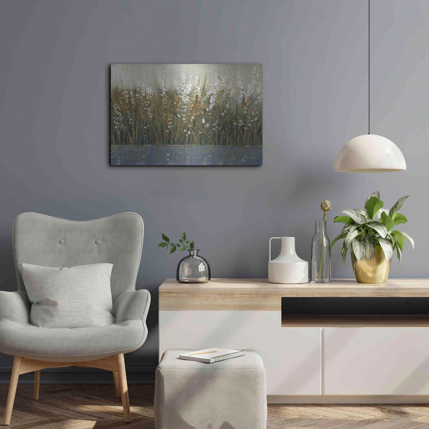 Luxe Metal Art 'By the Tall Grass II' by Tim O'Toole, Metal Wall Art,24x16