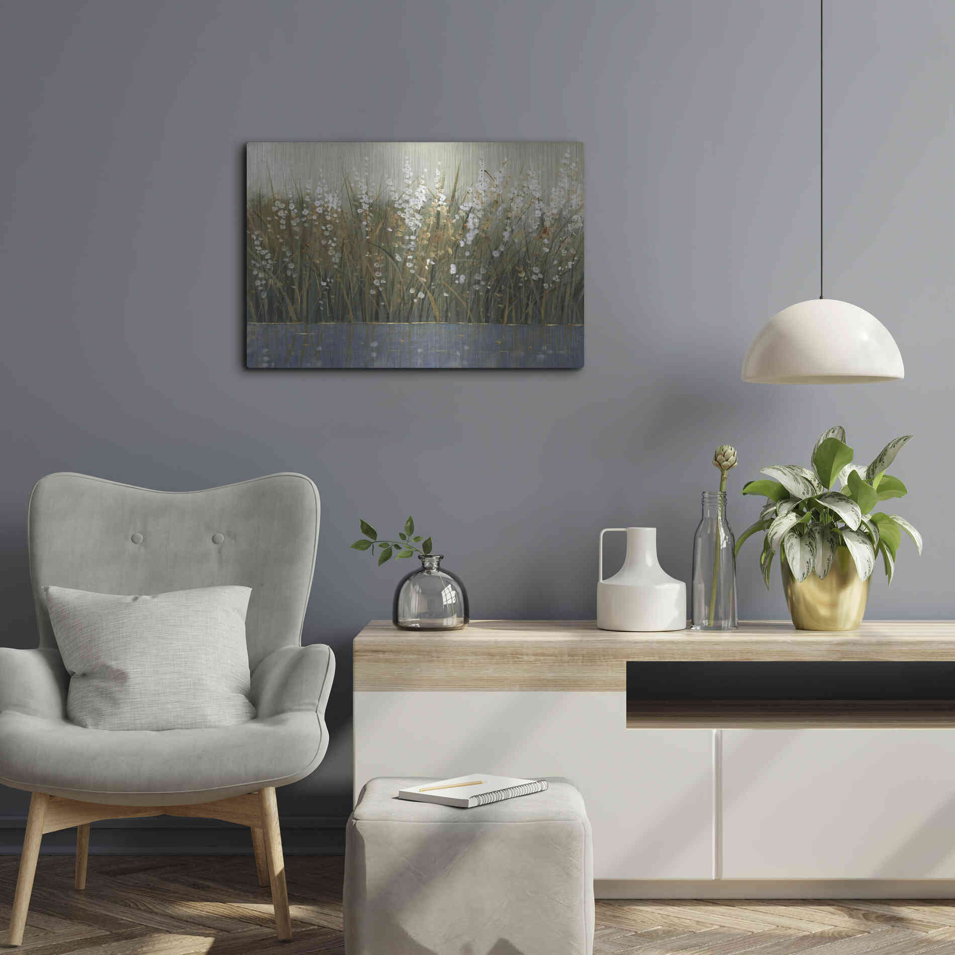 Luxe Metal Art 'By the Tall Grass II' by Tim O'Toole, Metal Wall Art,24x16