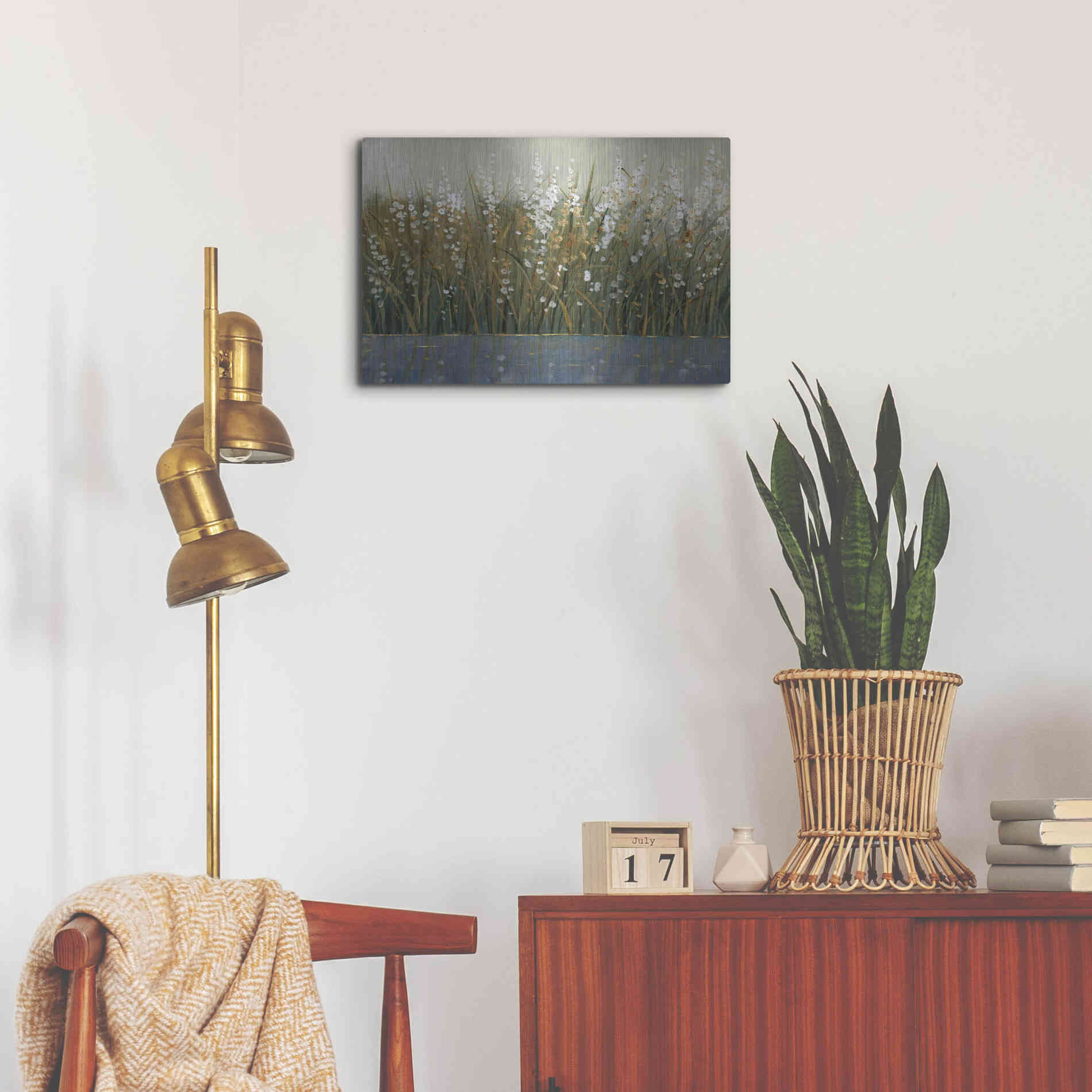 Luxe Metal Art 'By the Tall Grass II' by Tim O'Toole, Metal Wall Art,24x16