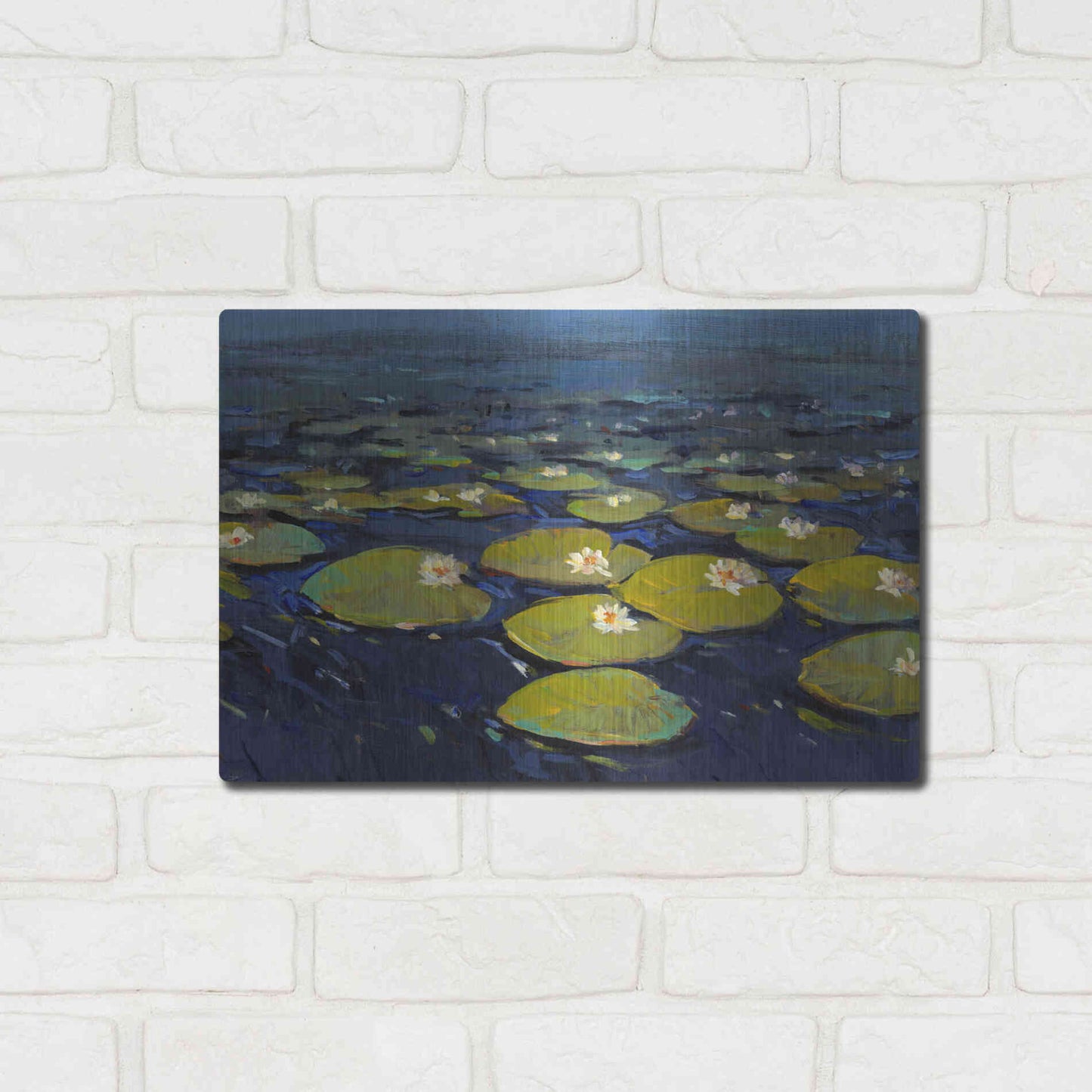 Luxe Metal Art 'Lily Pads I' by Tim O'Toole, Metal Wall Art,16x12
