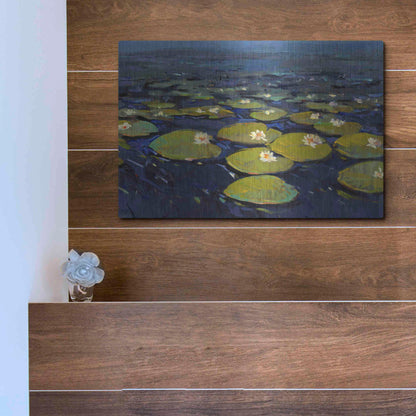 Luxe Metal Art 'Lily Pads I' by Tim O'Toole, Metal Wall Art,16x12