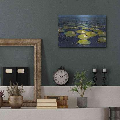 Luxe Metal Art 'Lily Pads I' by Tim O'Toole, Metal Wall Art,16x12