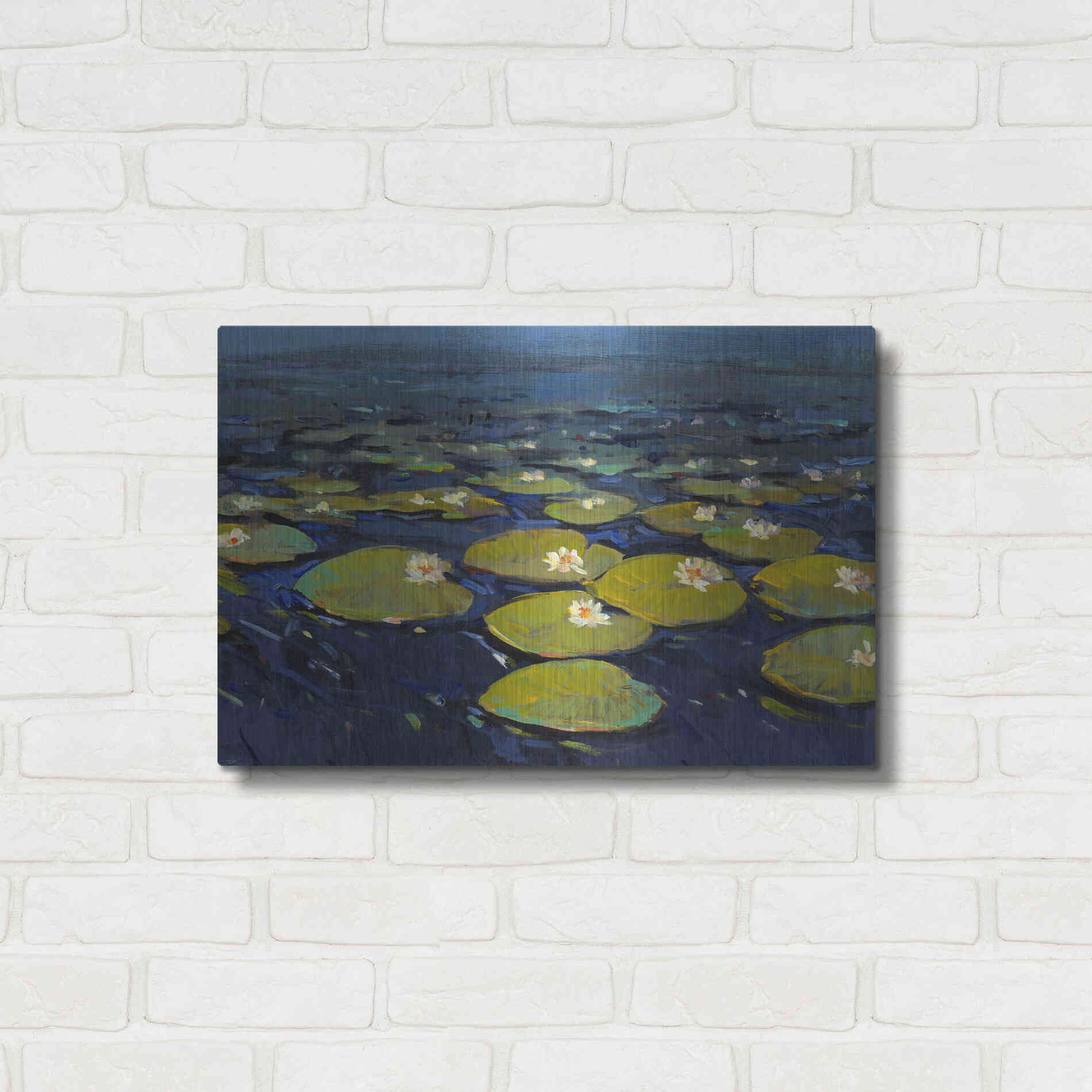 Luxe Metal Art 'Lily Pads I' by Tim O'Toole, Metal Wall Art,24x16