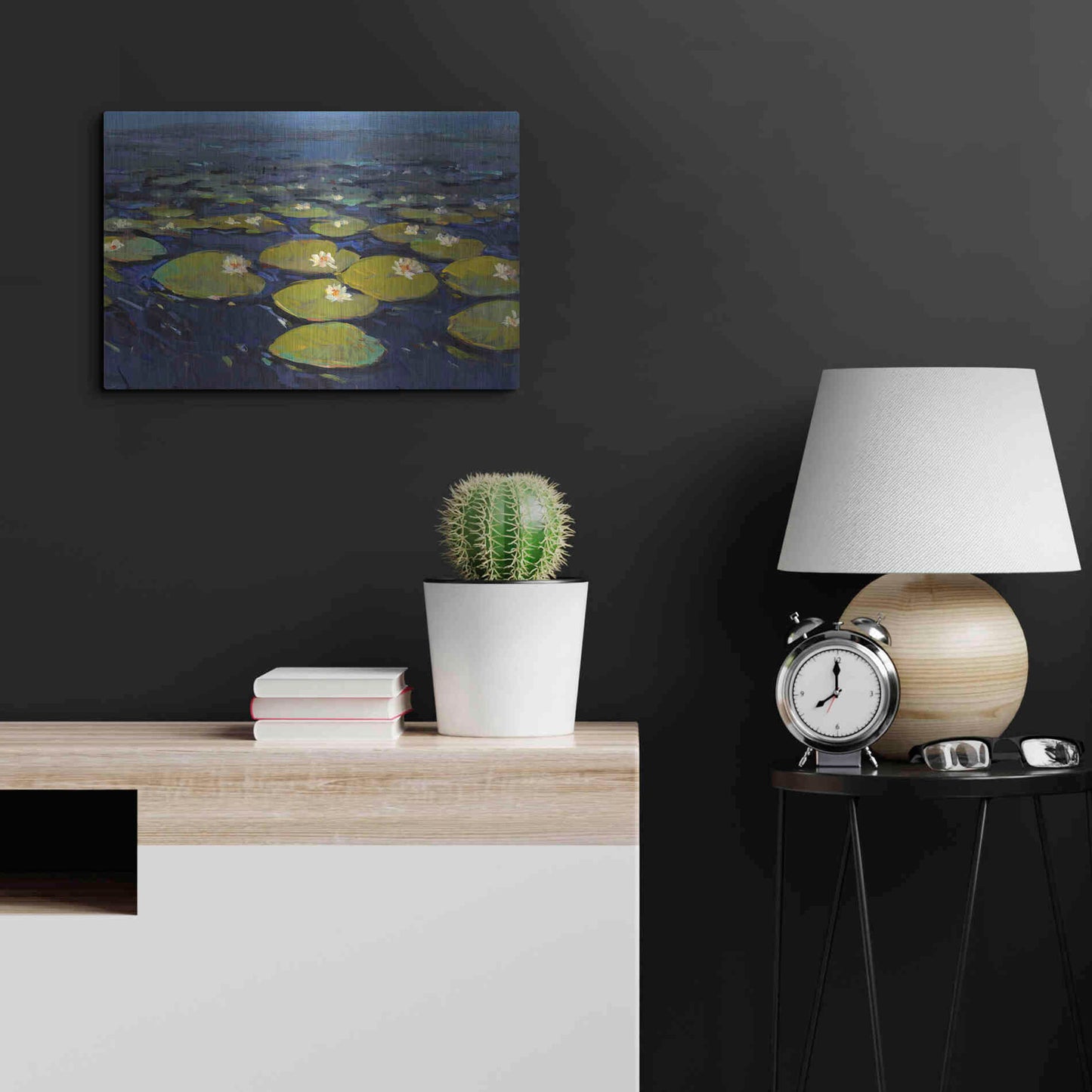 Luxe Metal Art 'Lily Pads I' by Tim O'Toole, Metal Wall Art,24x16