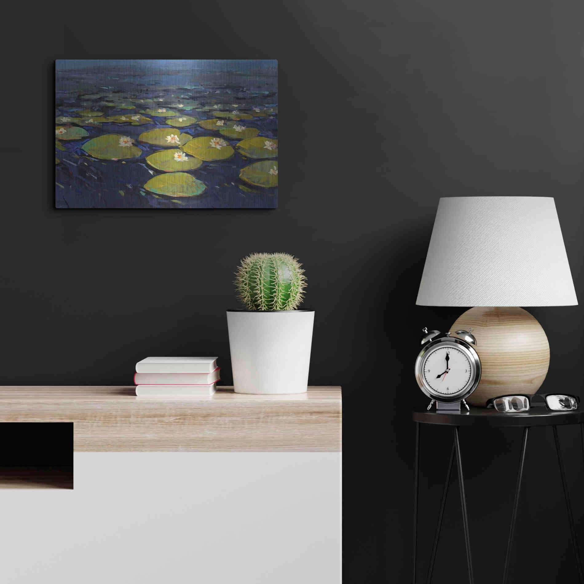 Luxe Metal Art 'Lily Pads I' by Tim O'Toole, Metal Wall Art,24x16
