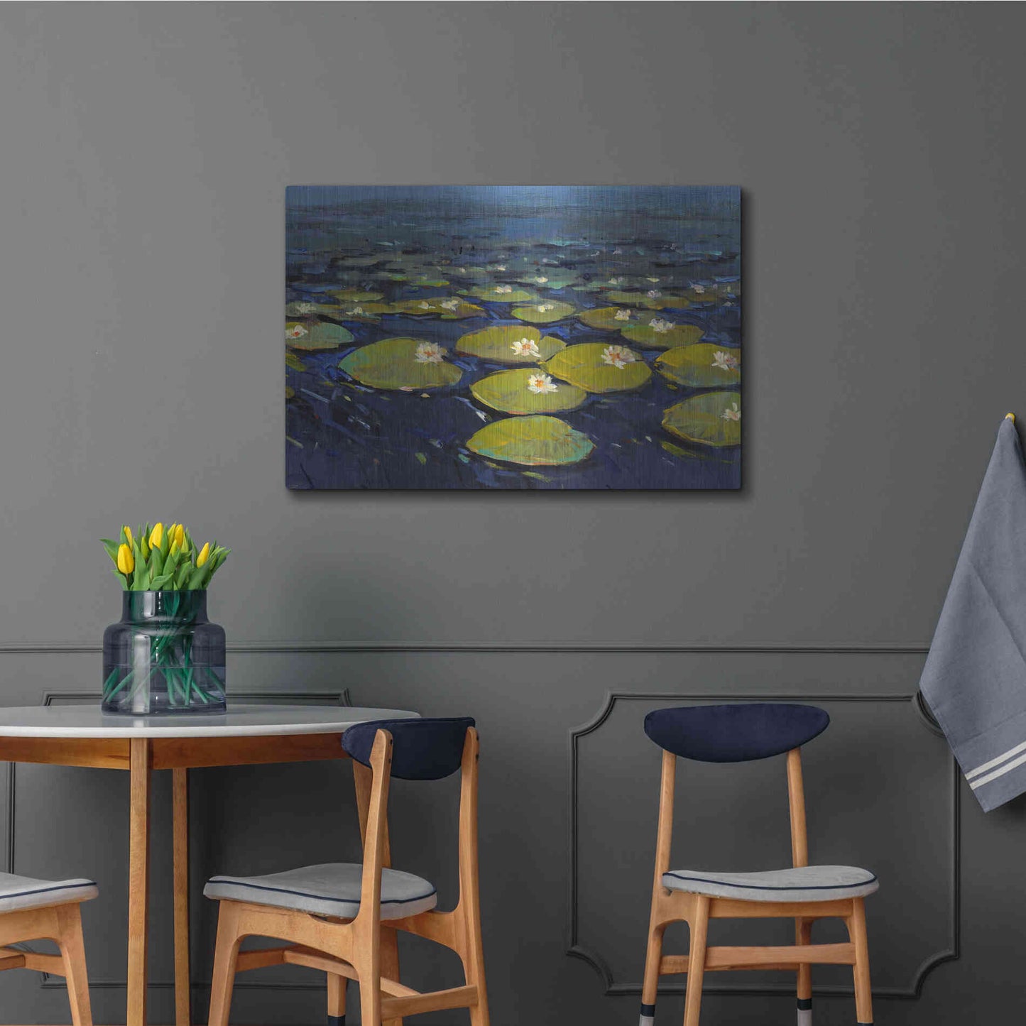 Luxe Metal Art 'Lily Pads I' by Tim O'Toole, Metal Wall Art,36x24