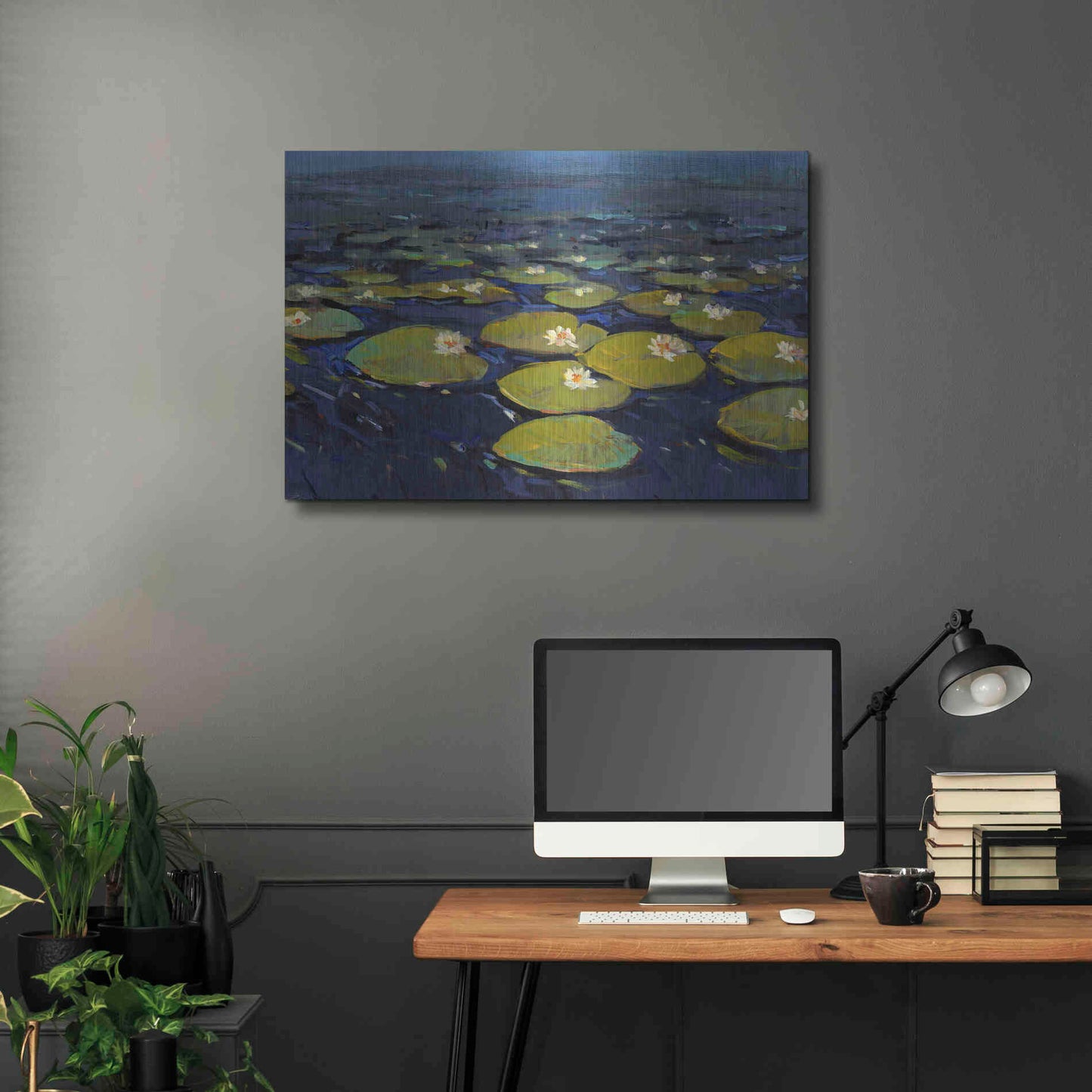 Luxe Metal Art 'Lily Pads I' by Tim O'Toole, Metal Wall Art,36x24