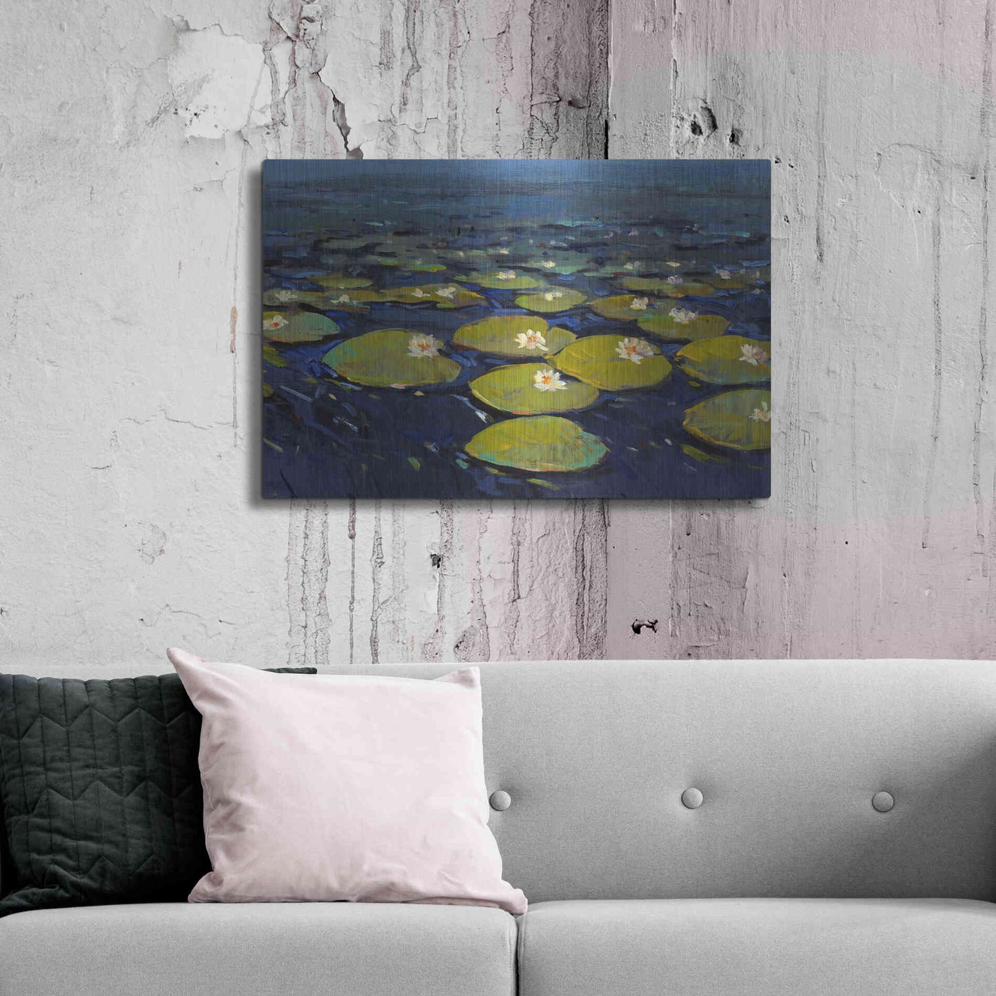 Luxe Metal Art 'Lily Pads I' by Tim O'Toole, Metal Wall Art,36x24