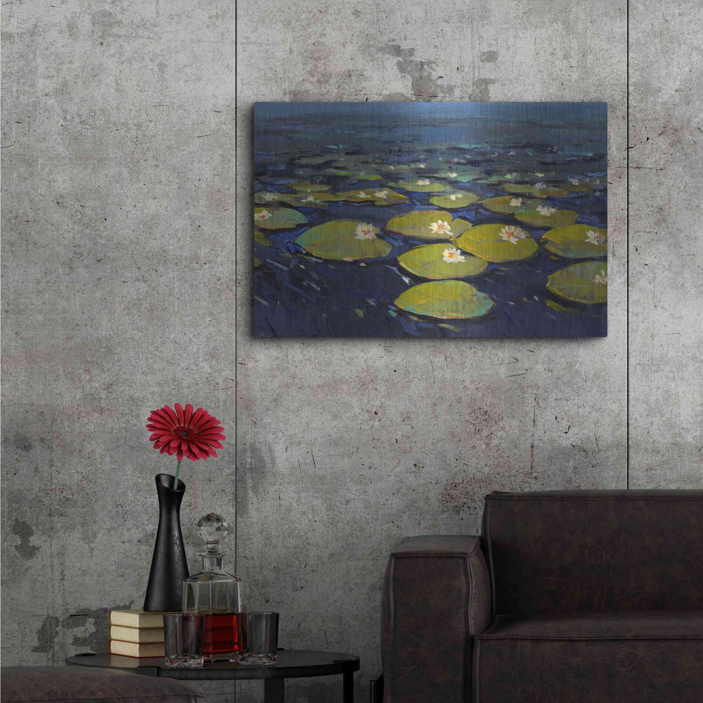 Luxe Metal Art 'Lily Pads I' by Tim O'Toole, Metal Wall Art,36x24