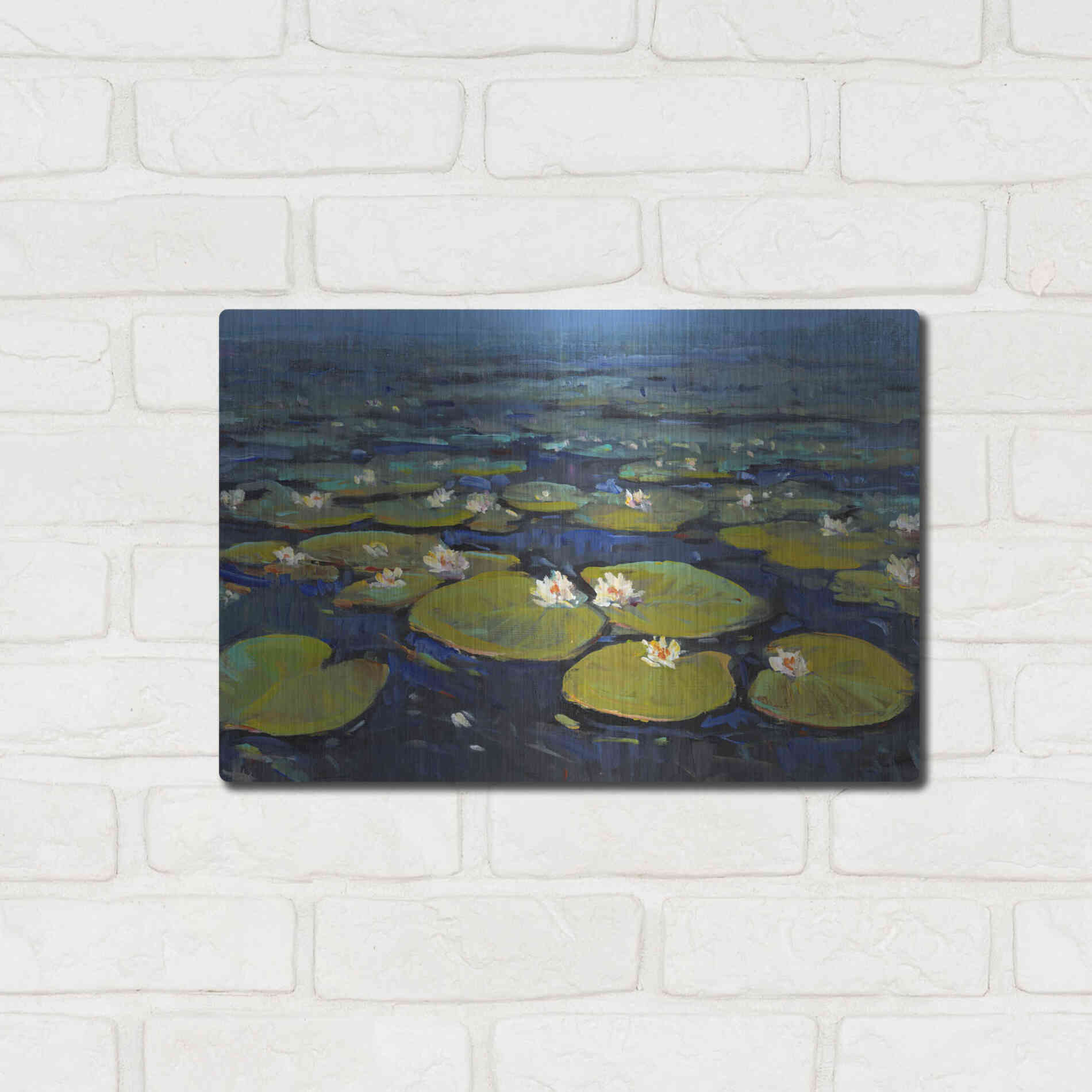 Luxe Metal Art 'Lily Pads II' by Tim O'Toole, Metal Wall Art,16x12