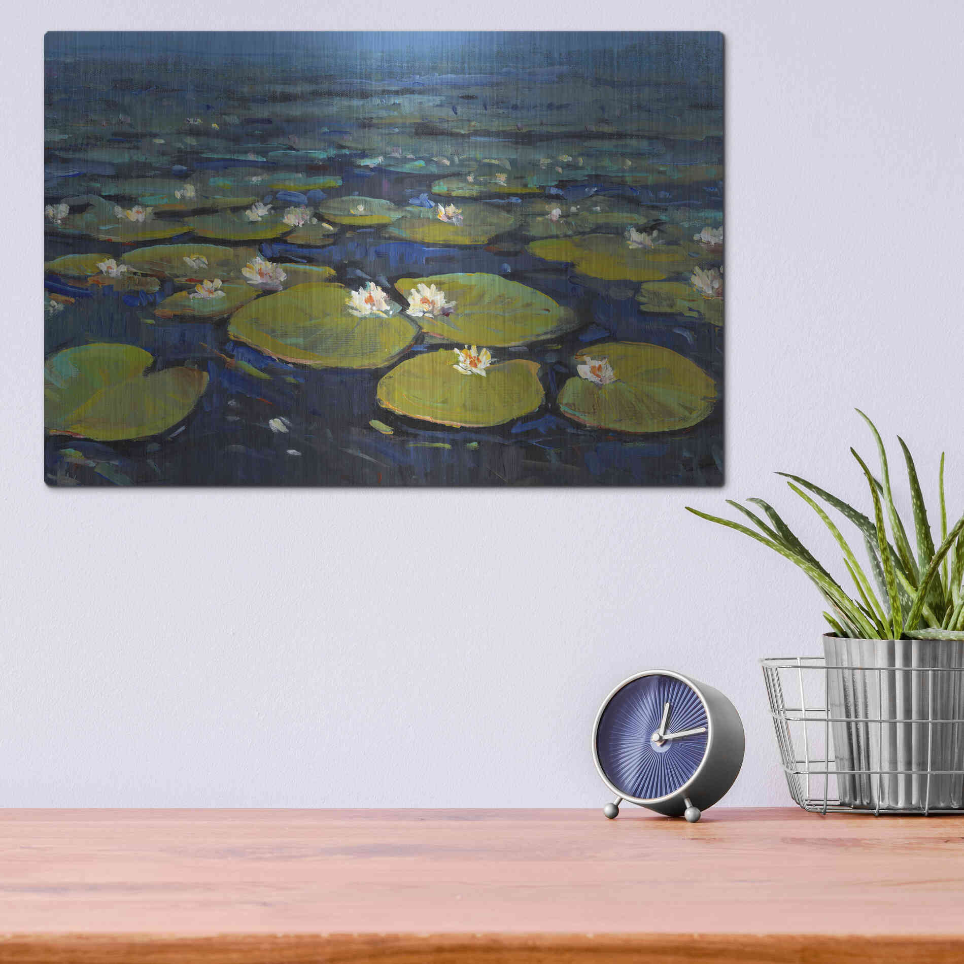 Luxe Metal Art 'Lily Pads II' by Tim O'Toole, Metal Wall Art,16x12