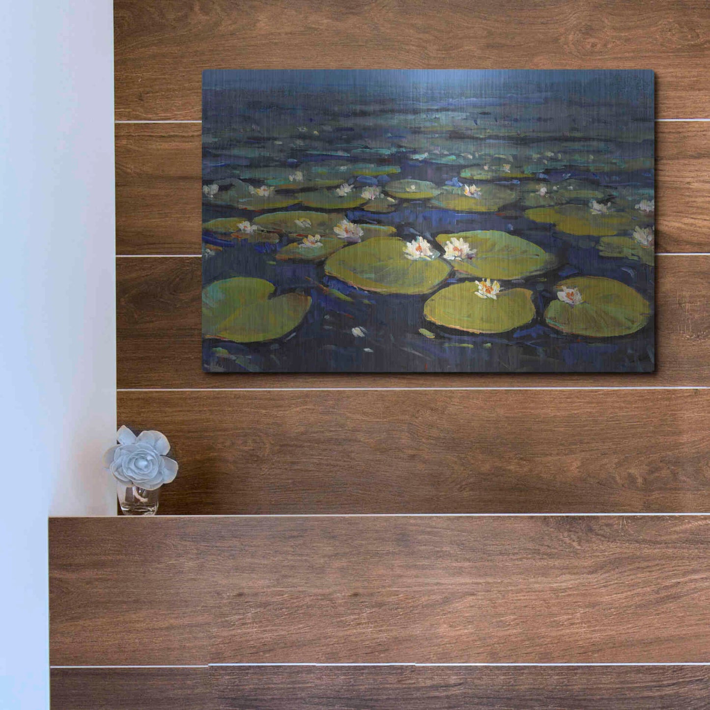 Luxe Metal Art 'Lily Pads II' by Tim O'Toole, Metal Wall Art,16x12