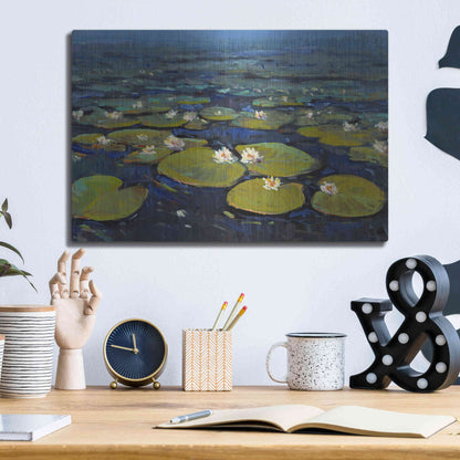 Luxe Metal Art 'Lily Pads II' by Tim O'Toole, Metal Wall Art,16x12