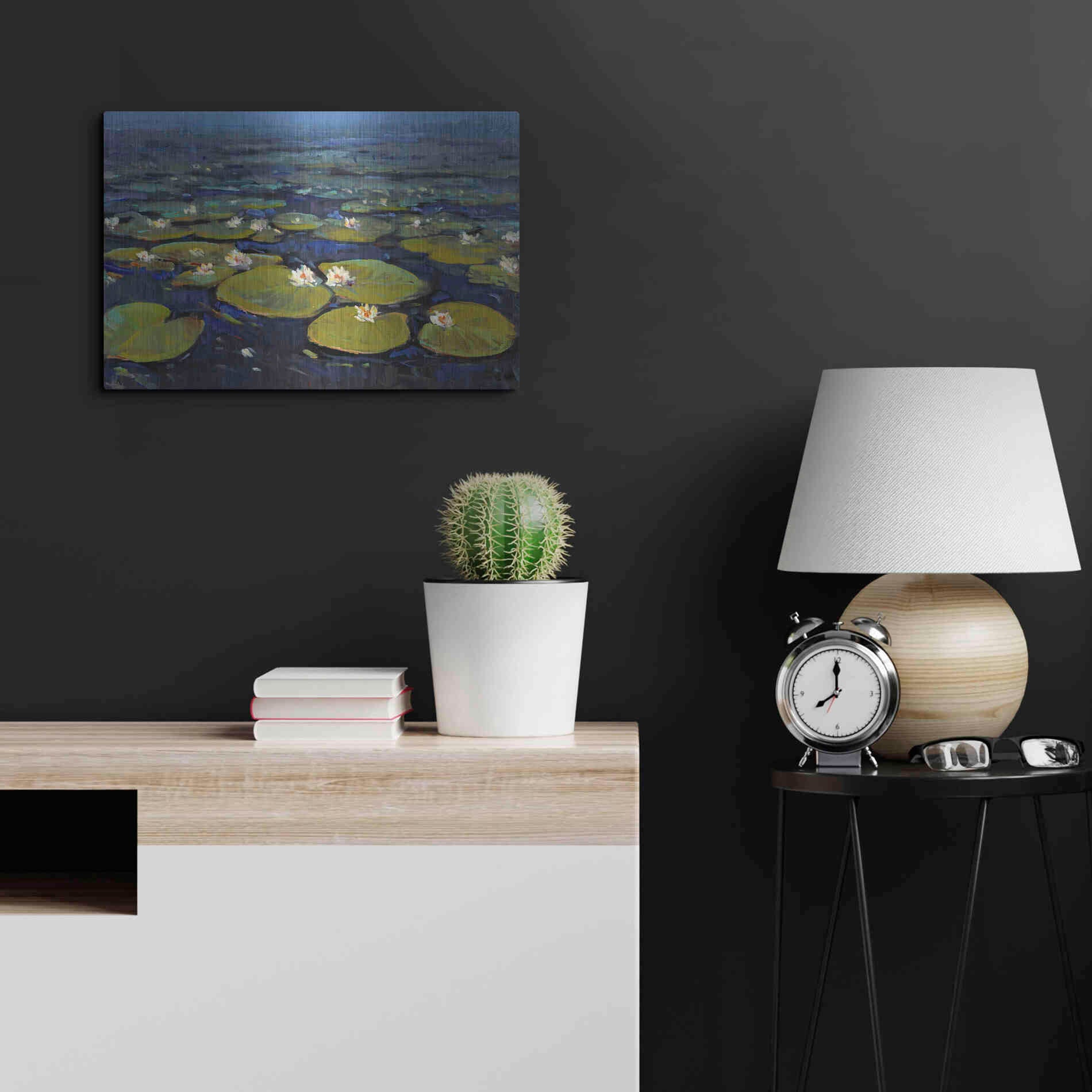 Luxe Metal Art 'Lily Pads II' by Tim O'Toole, Metal Wall Art,24x16